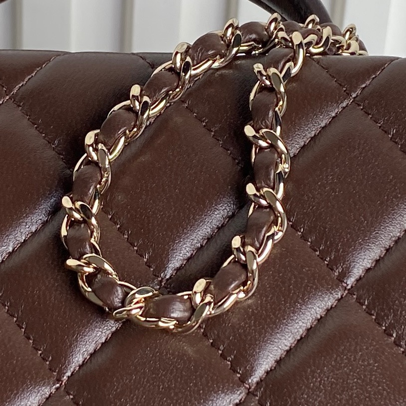 Chanel AS5168 Small Box Bag Lambskin Gold-Tone Metal Brown