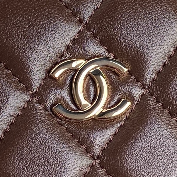 Chanel AS5168 Small Box Bag Lambskin Gold-Tone Metal Brown