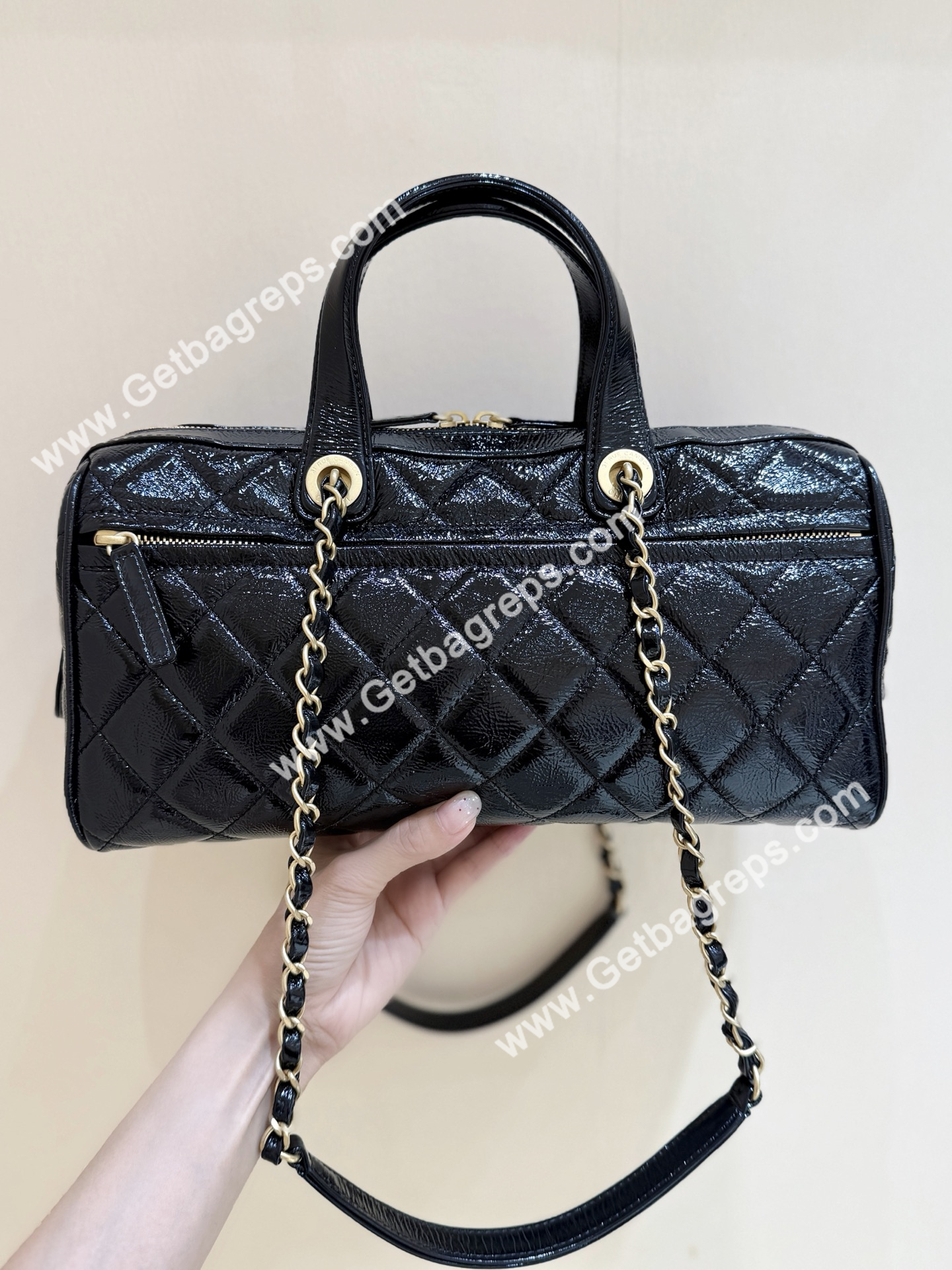 Chanel AS5579 Large Bowling Bag Black