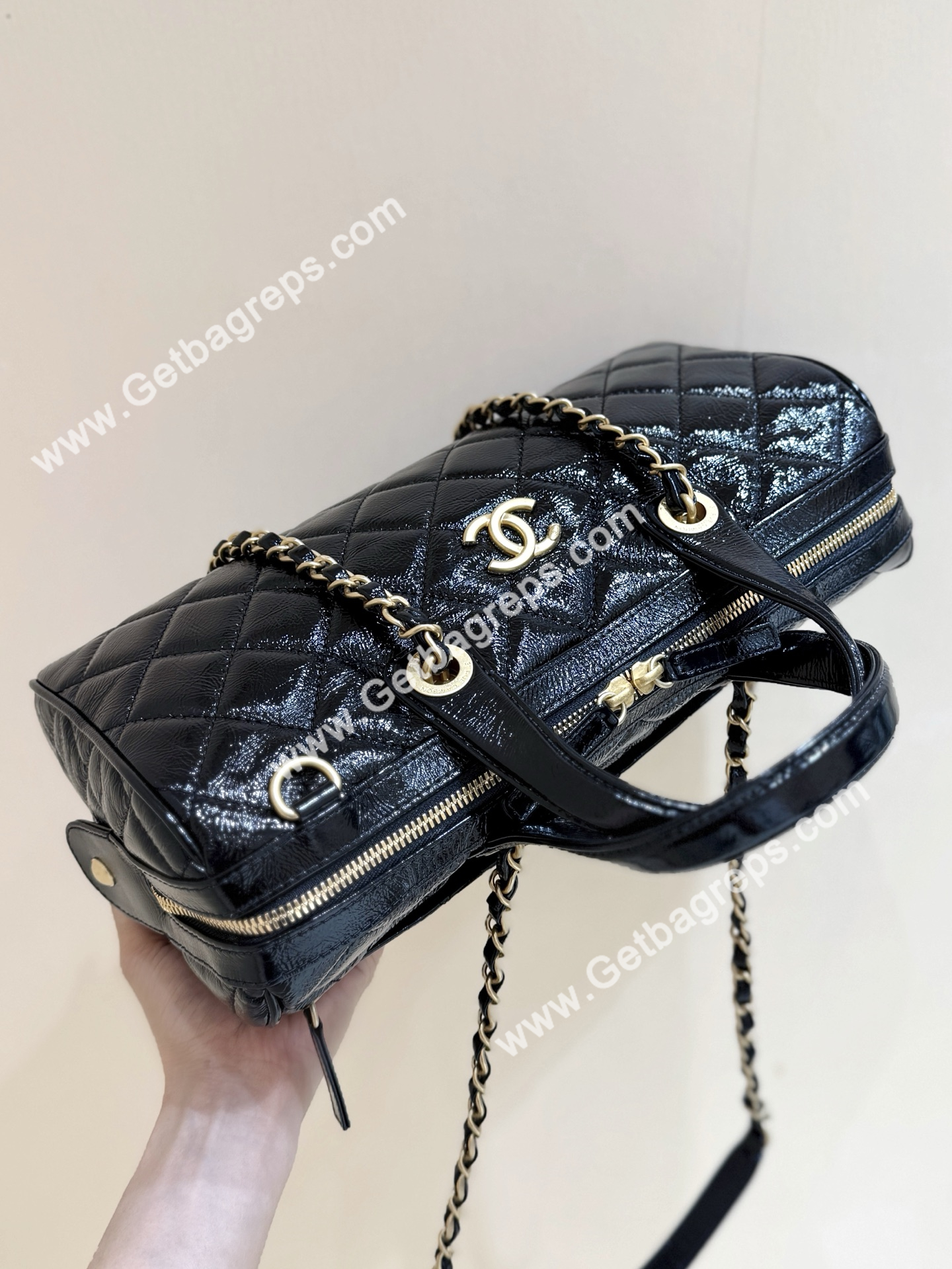 Chanel AS5579 Large Bowling Bag Black