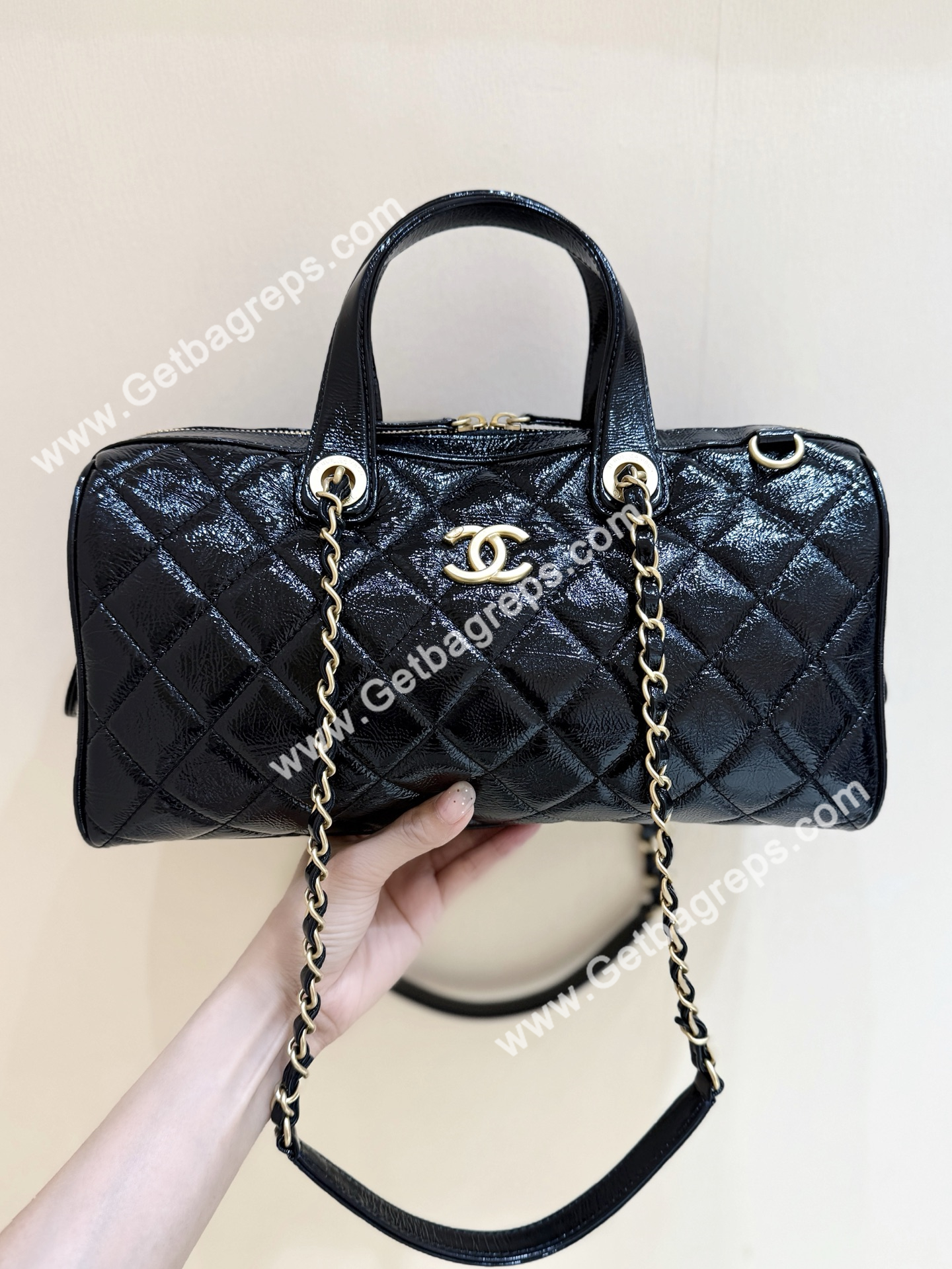 Chanel AS5579 Large Bowling Bag Black