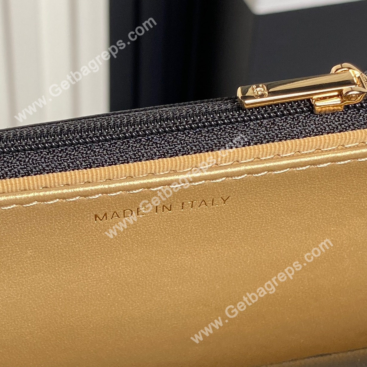 Chanel Ap3938 Wallet on chain Shiny Lambskin Gold-Tone Metal Black