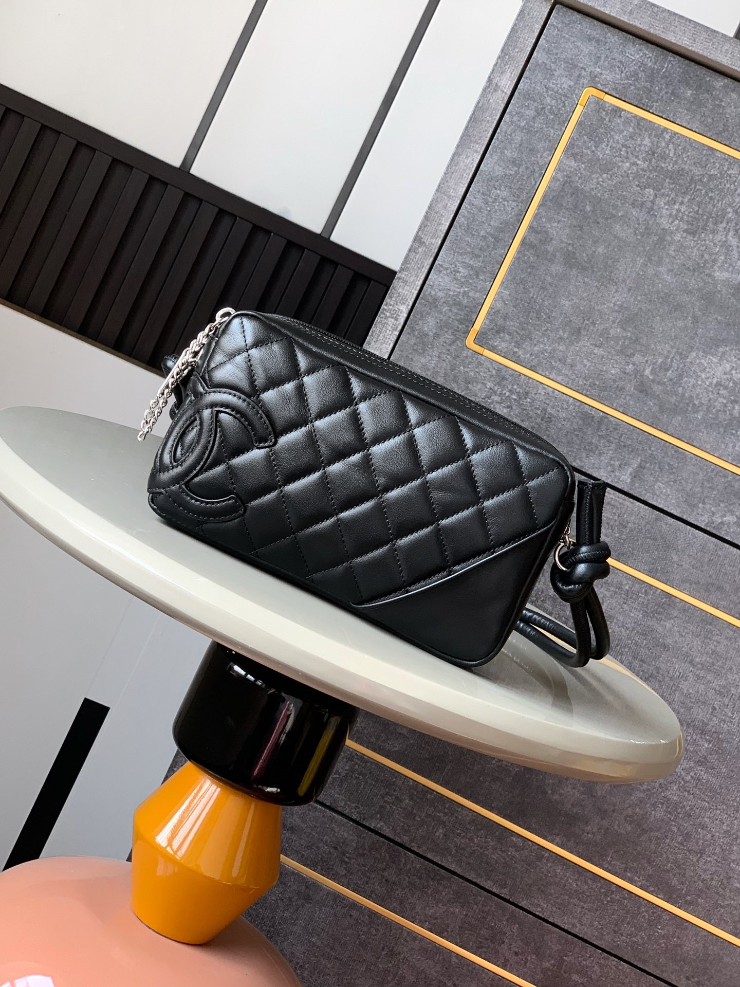 Chanel Black-1 Calfskin Cambon Ligne Bowler