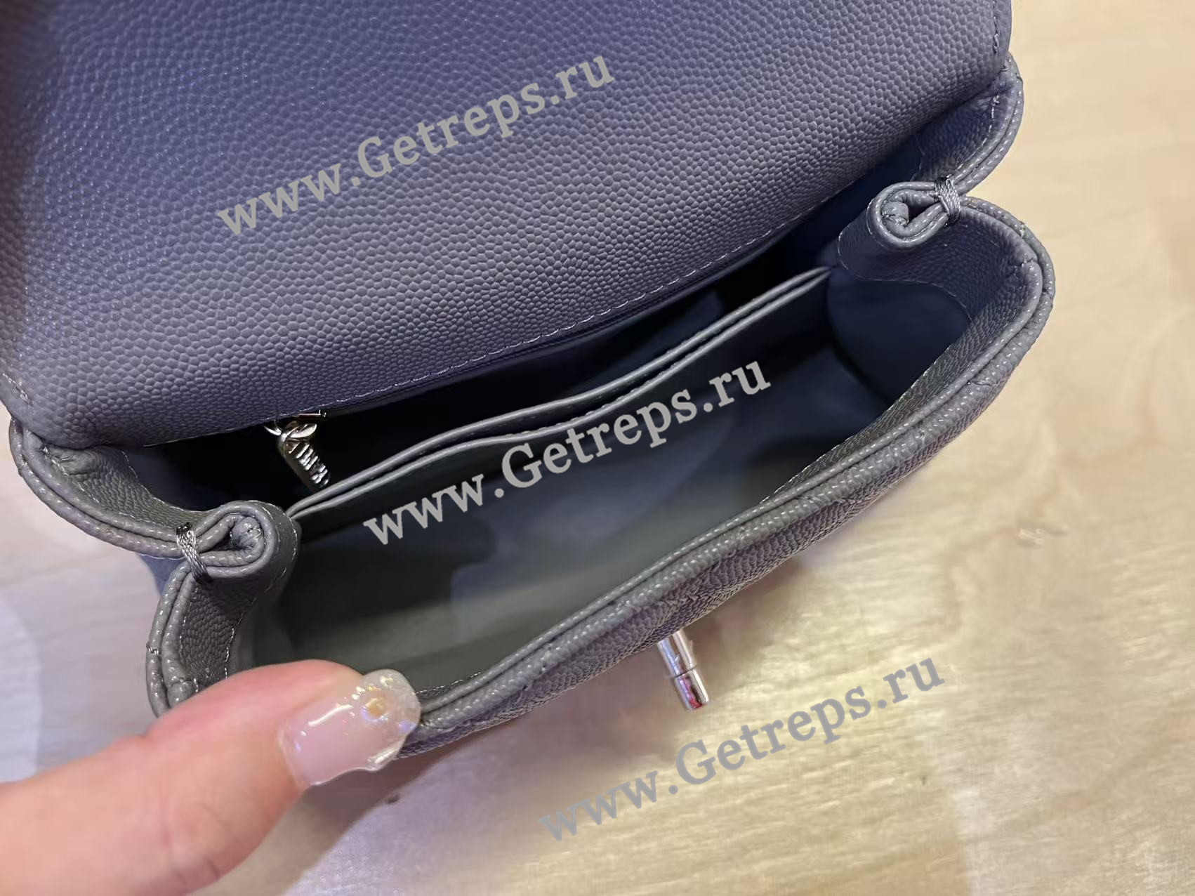 Chanel COCO Top Handle Handbag Black Grained Calfskin 19cm