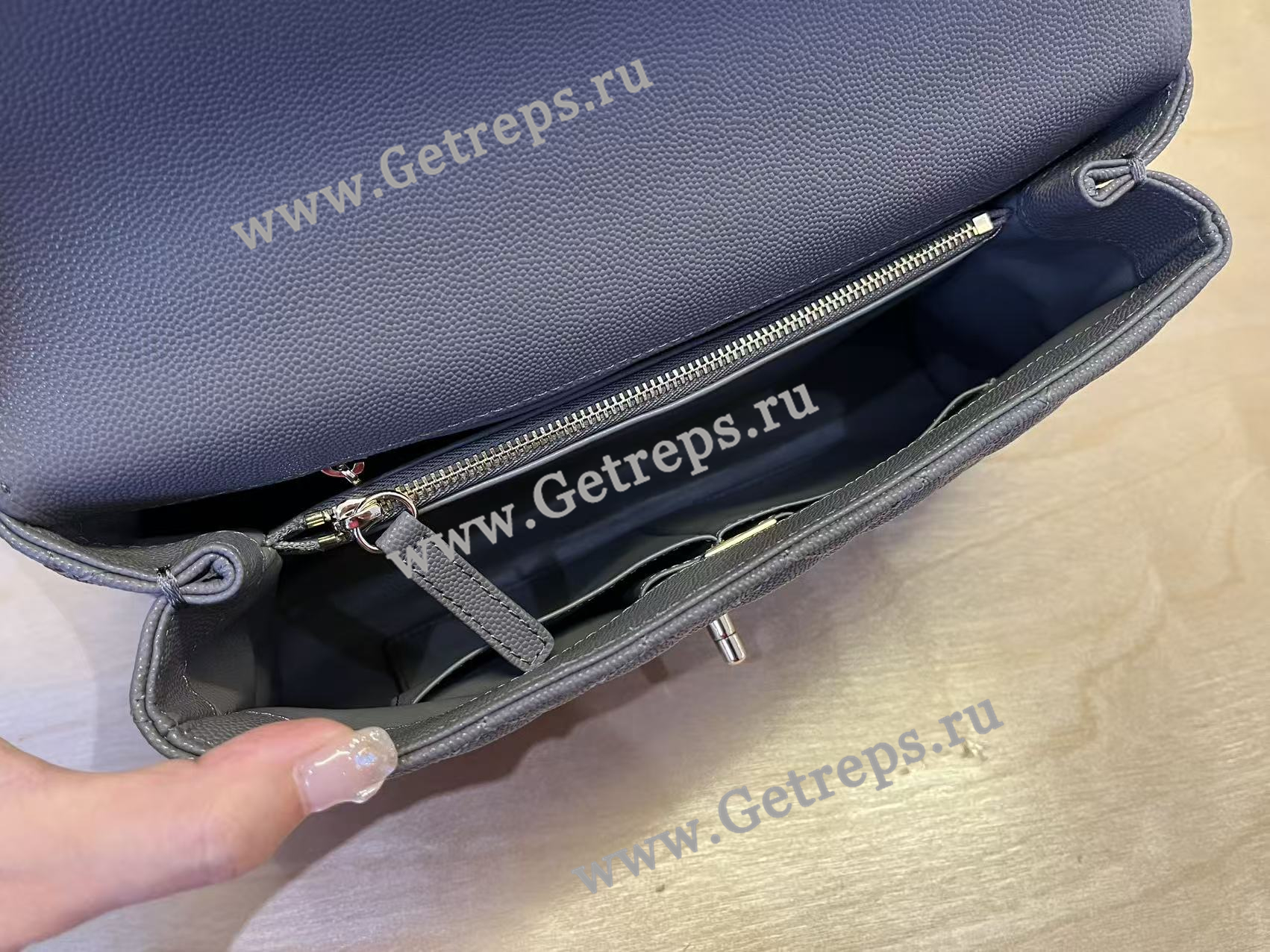 Chanel COCO Top Handle Handbag Black Grained Calfskin 28cm