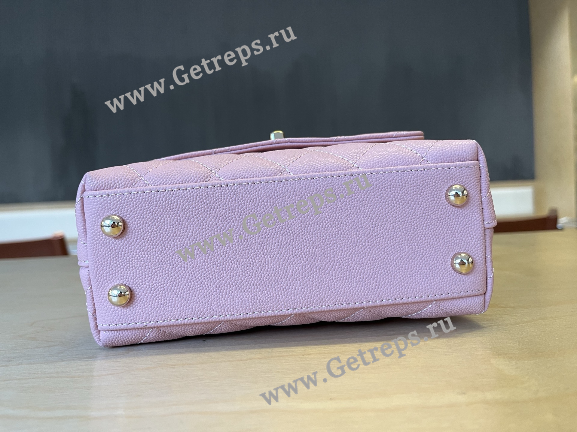 Chanel COCO Top Handle Handbag Cherry Grained Calfskin 19cm