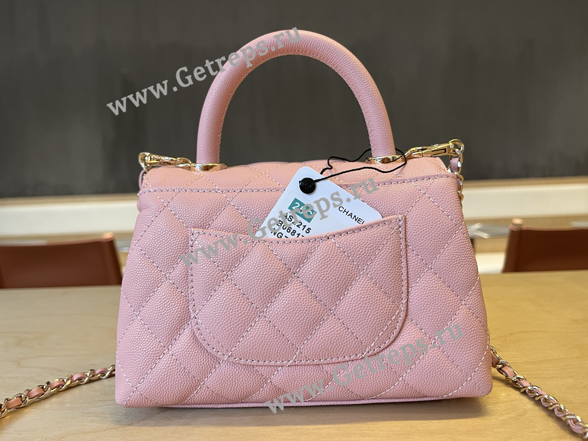 Chanel COCO Top Handle Handbag Cherry Grained Calfskin 19cm