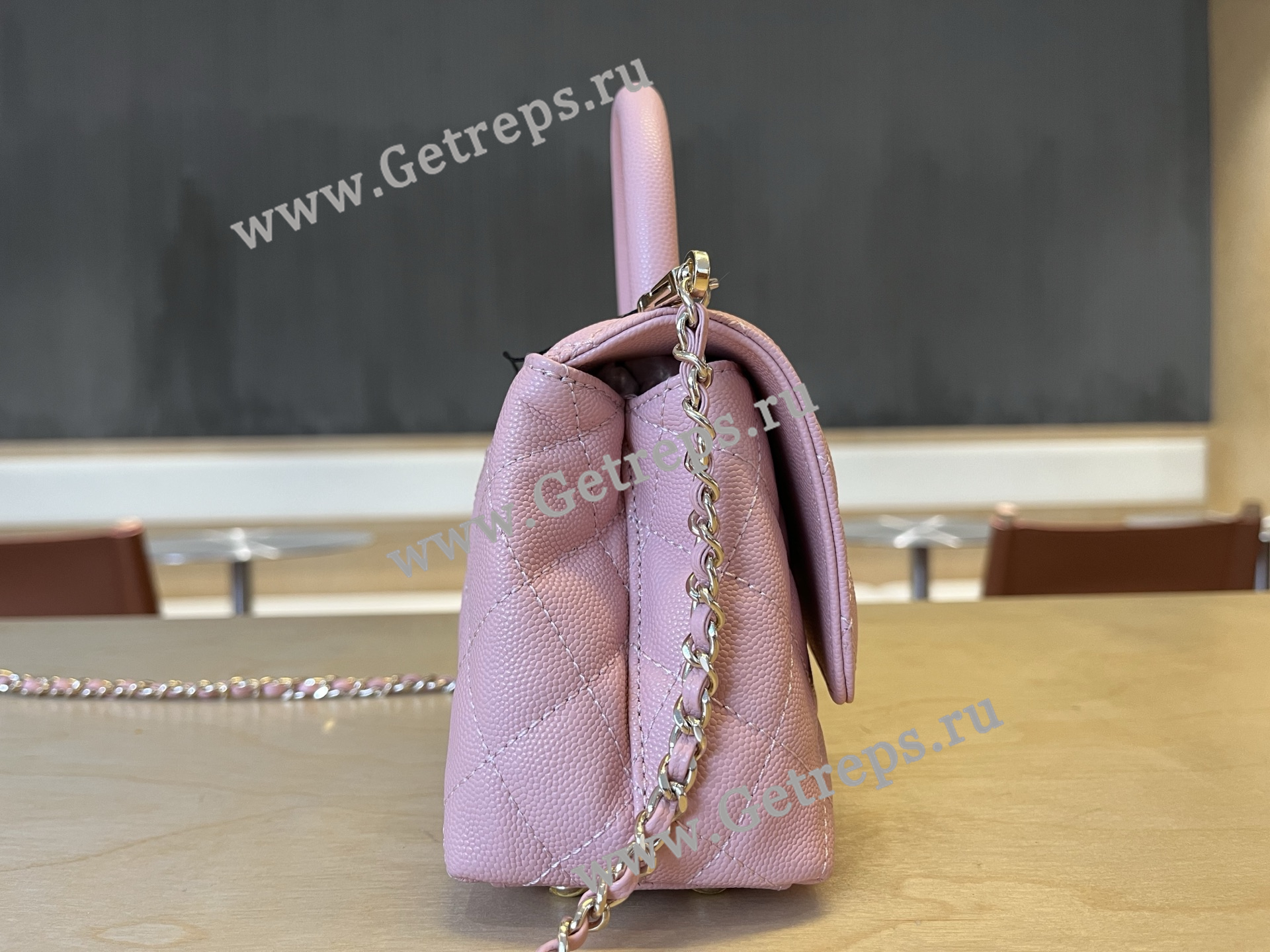 Chanel COCO Top Handle Handbag Cherry Grained Calfskin 19cm