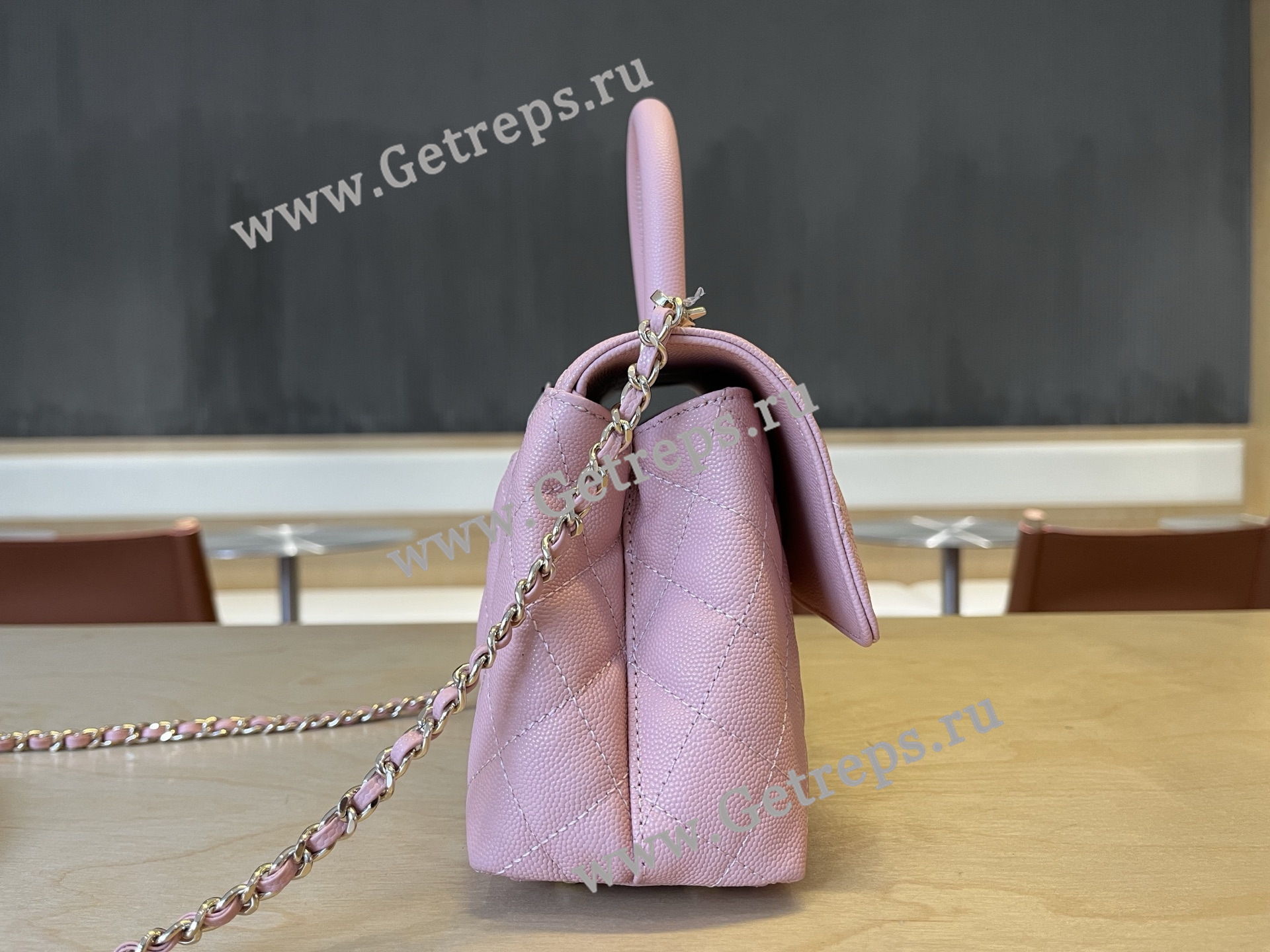 Chanel COCO Top Handle Handbag Cherry Grained Calfskin 23cm