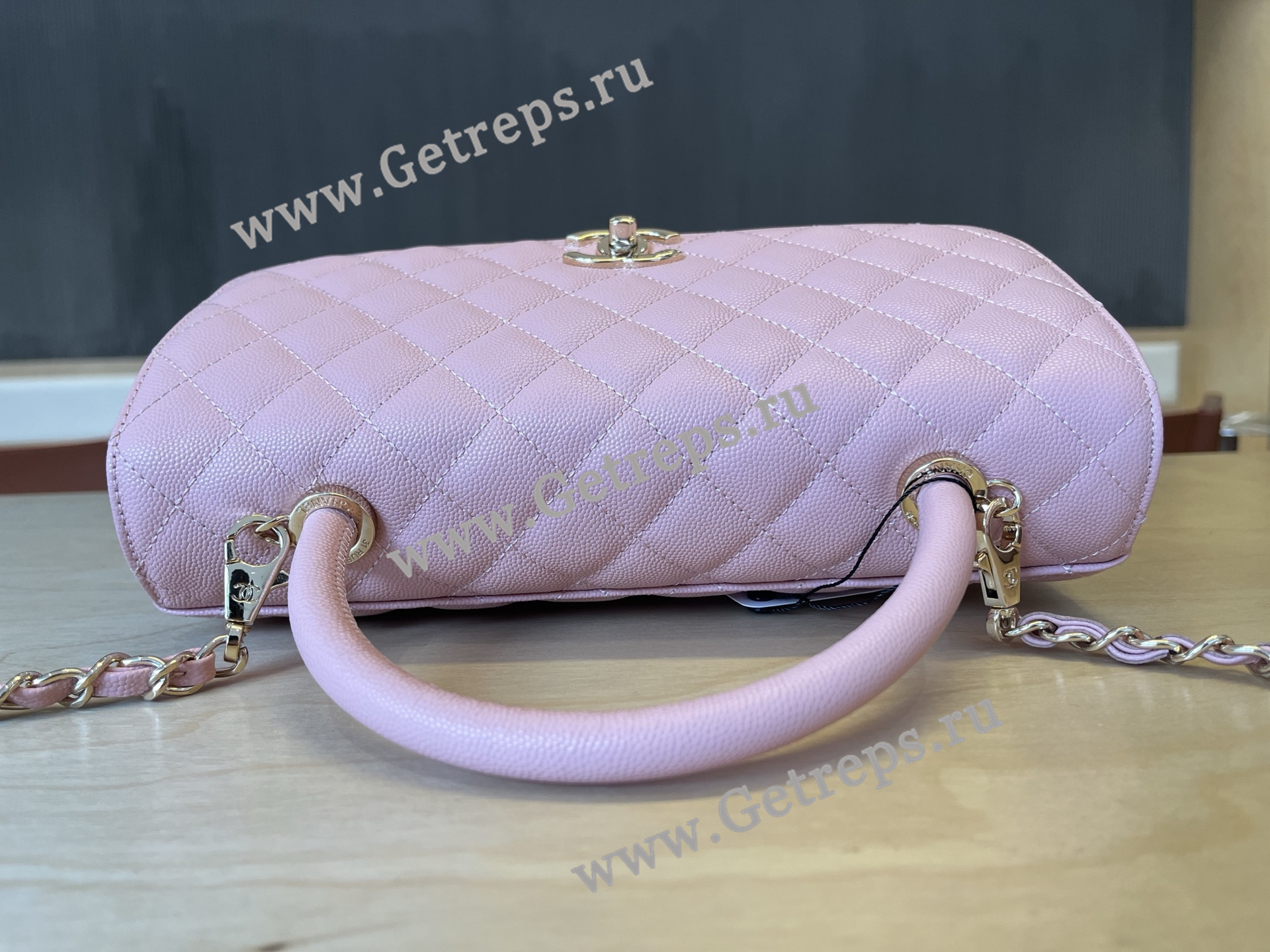 Chanel COCO Top Handle Handbag Cherry Grained Calfskin 28cm