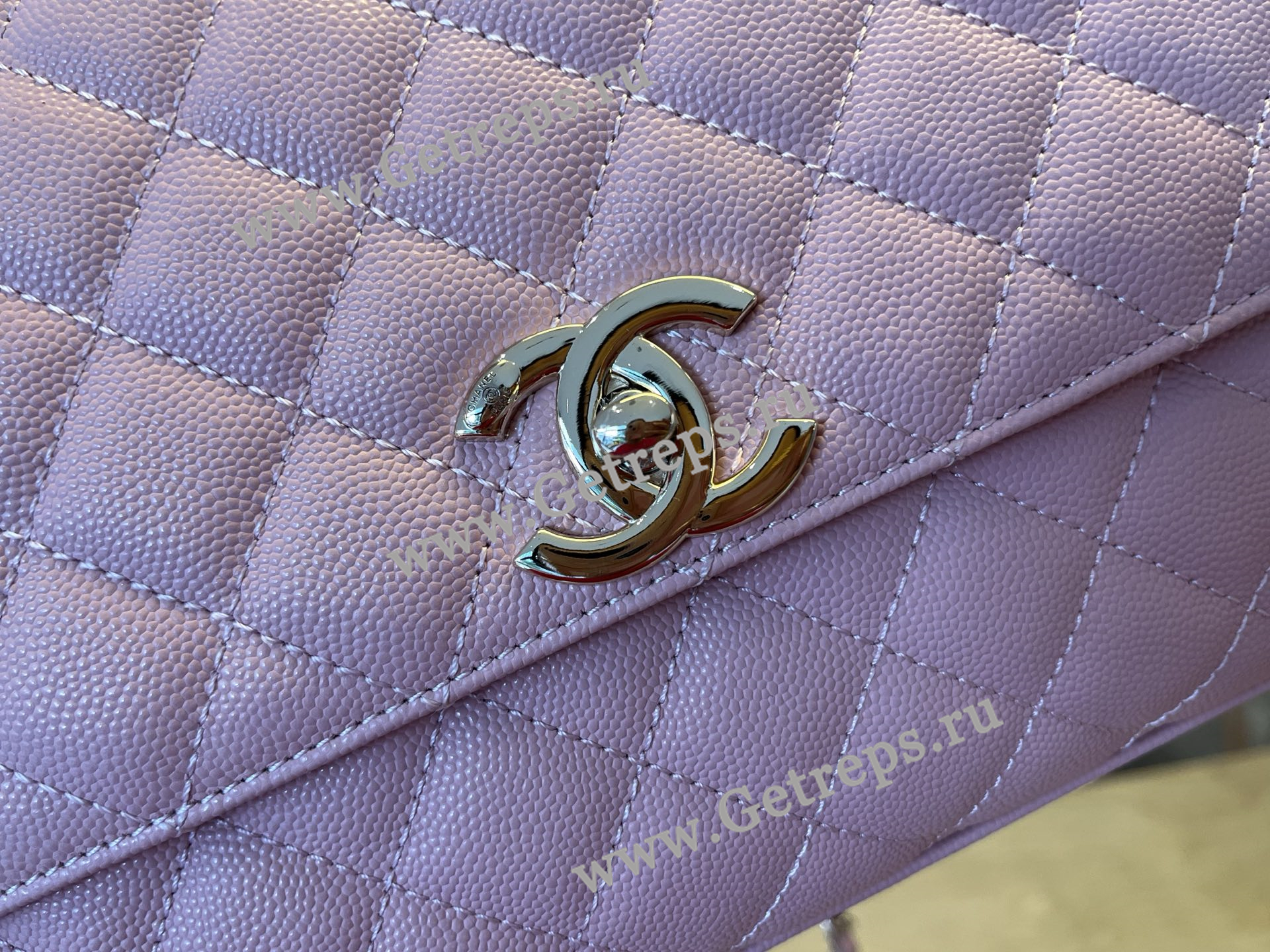 Chanel COCO Top Handle Handbag Cherry Grained Calfskin 28cm