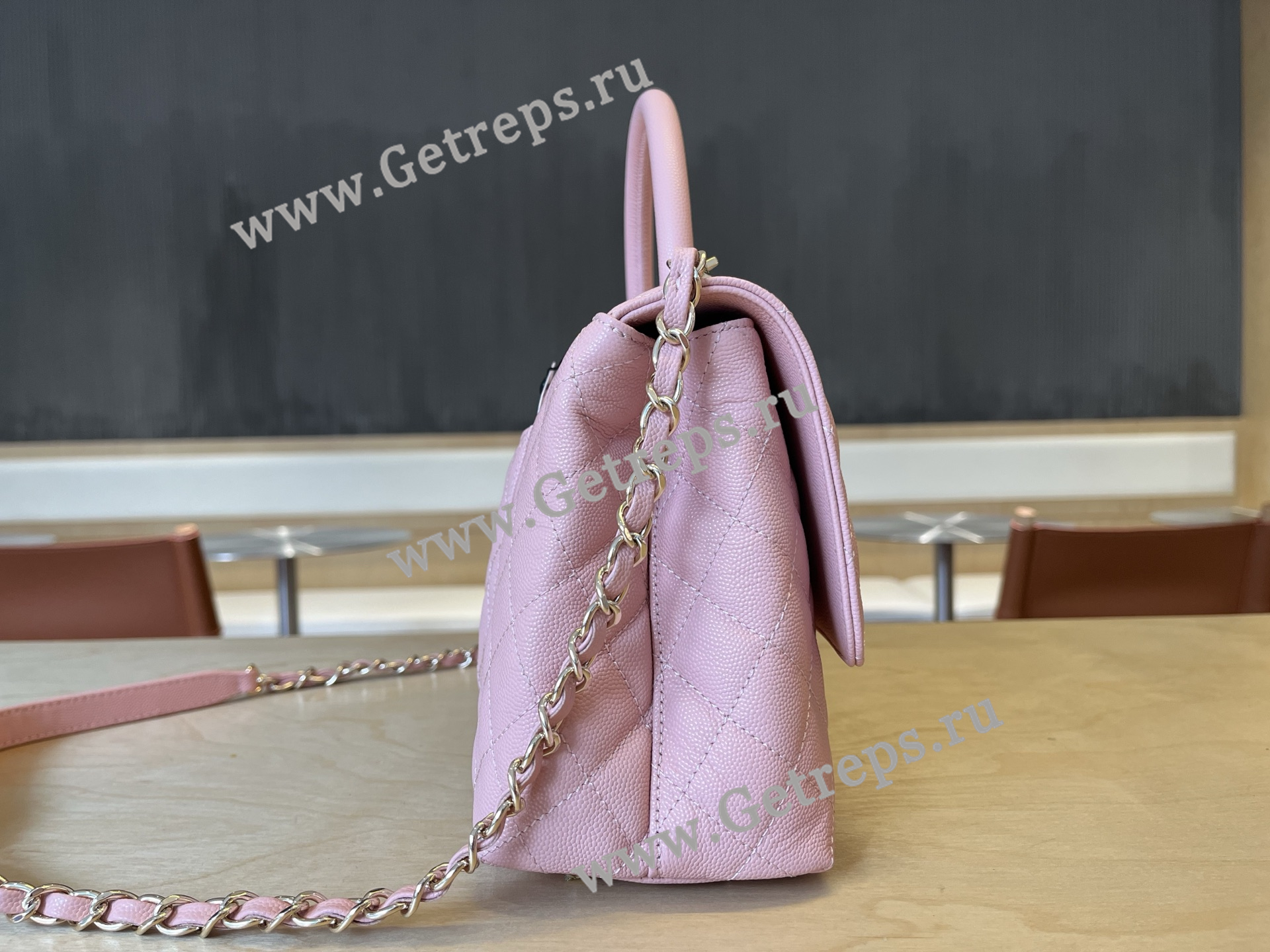 Chanel COCO Top Handle Handbag Cherry Grained Calfskin 28cm