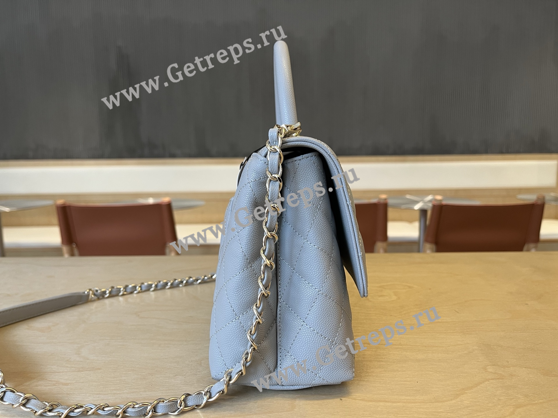 Chanel COCO Top Handle Handbag Light Grained Calfskin 28cm