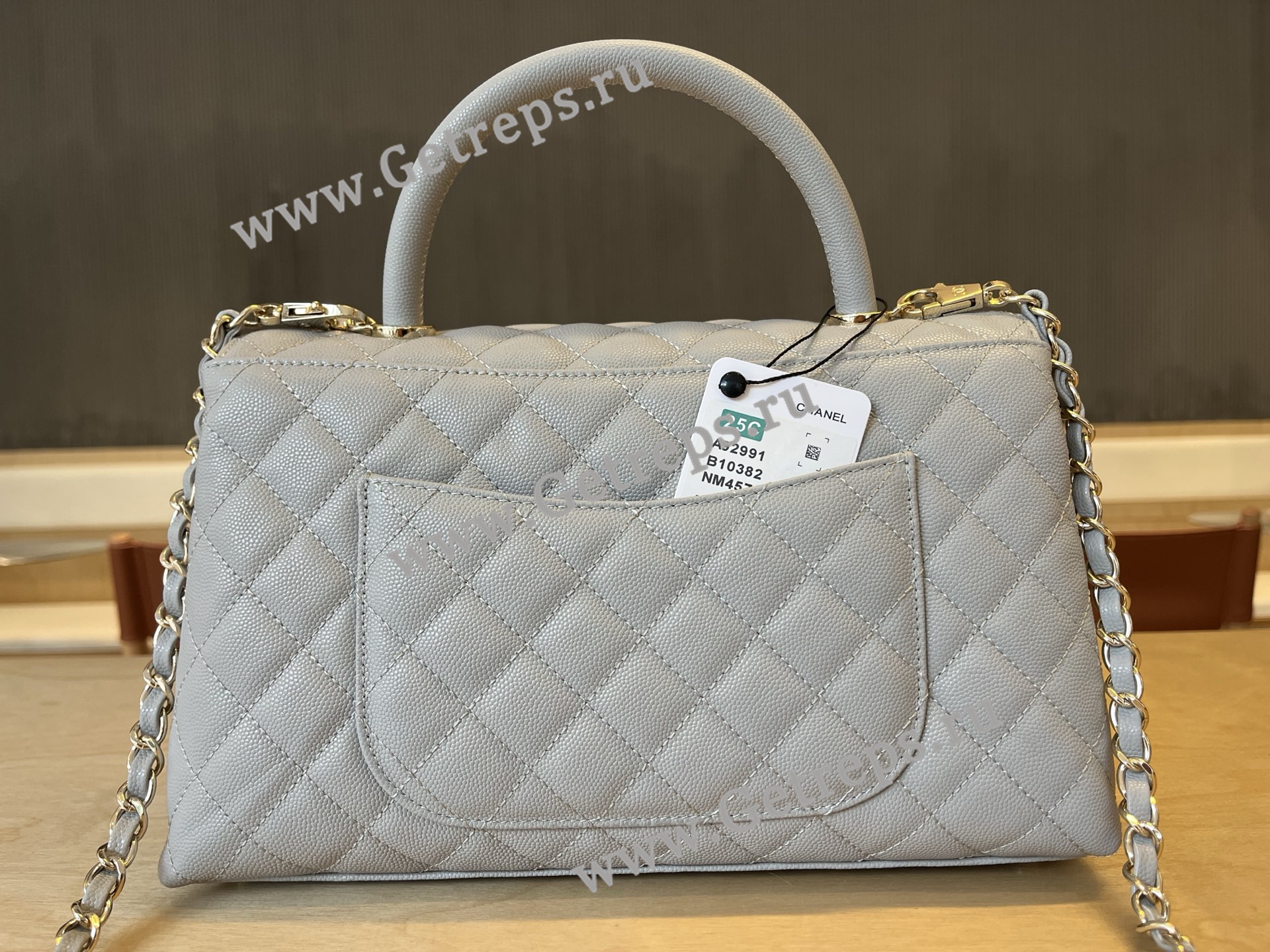 Chanel COCO Top Handle Handbag Light Grained Calfskin 28cm