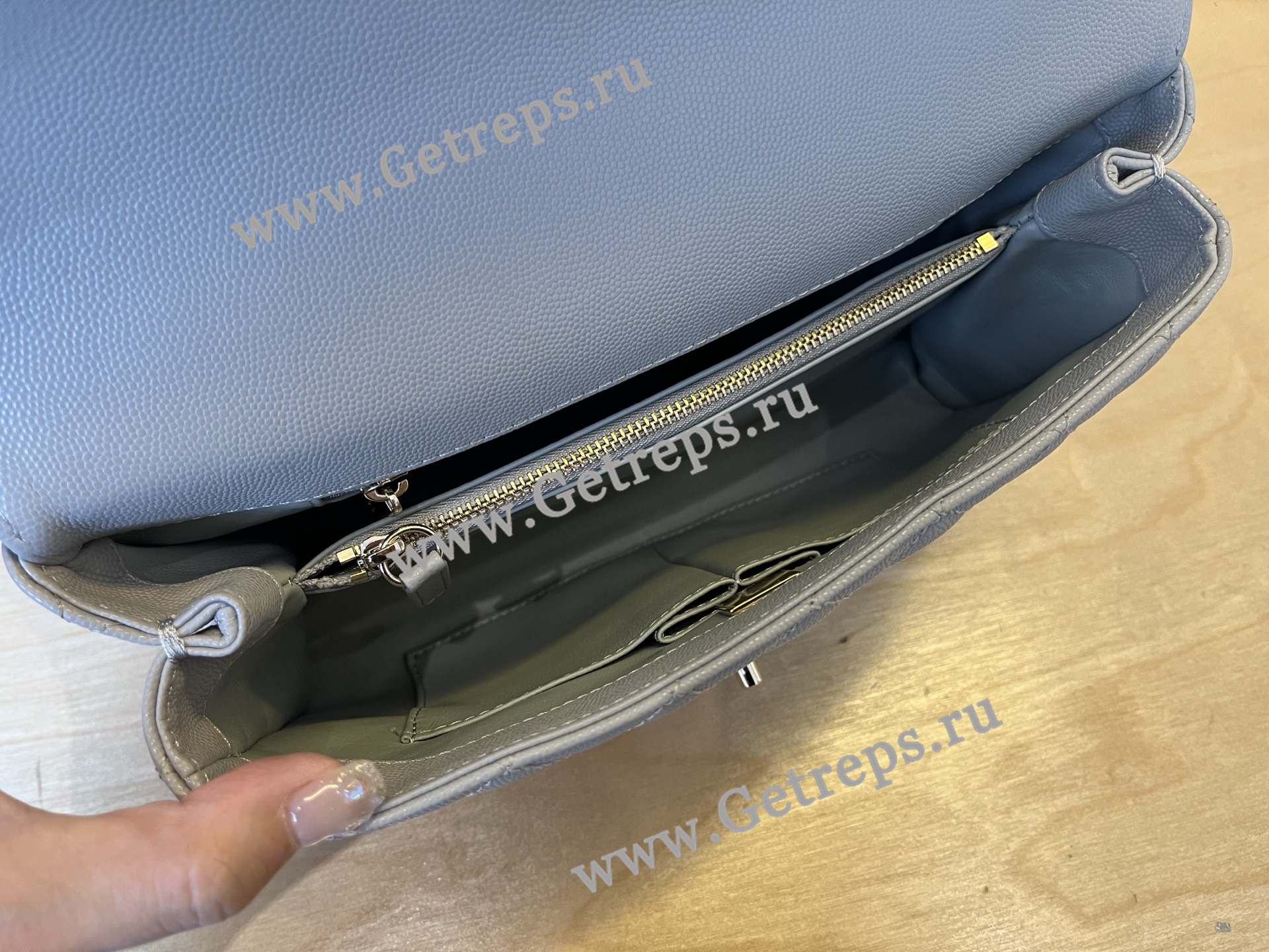 Chanel COCO Top Handle Handbag Light Grained Calfskin 28cm