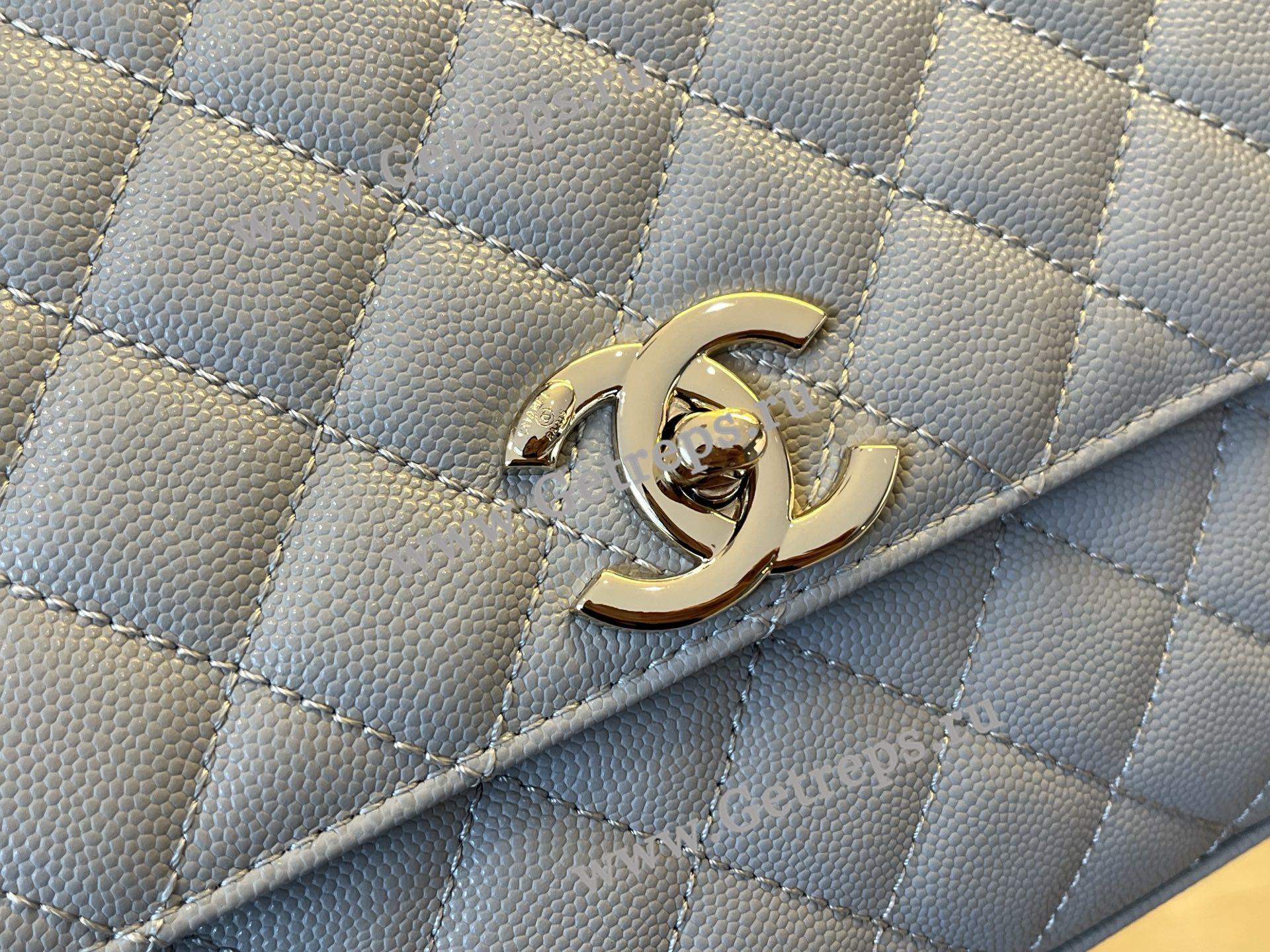 Chanel COCO Top Handle Handbag Light Grained Calfskin 28cm