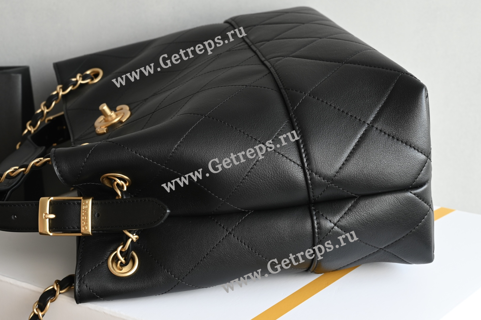 Chanel Calfskin Stitched Hobo Black