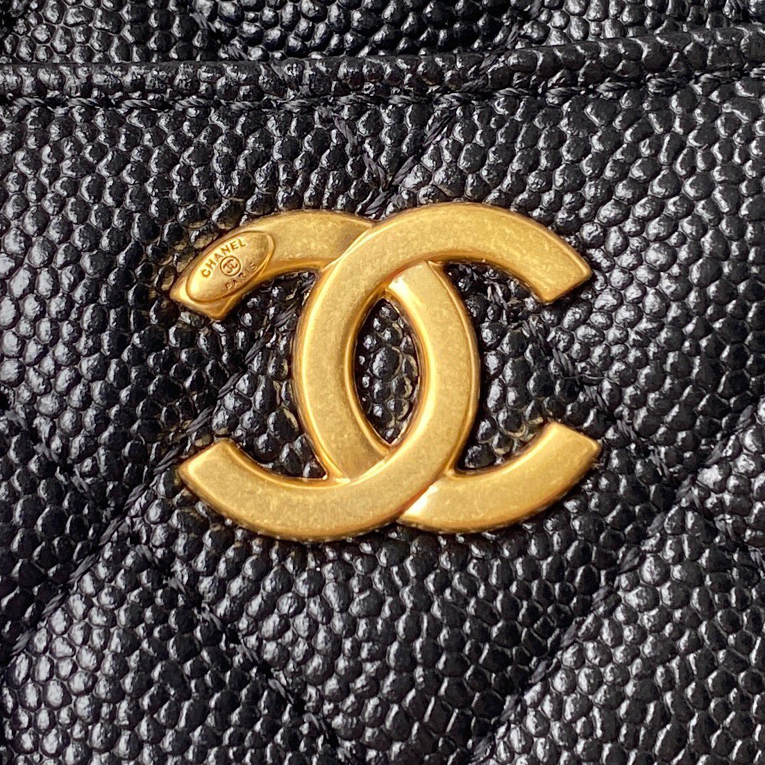 Chanel Camera Bag Black Caviar Leather With Gold Hardware AP3222