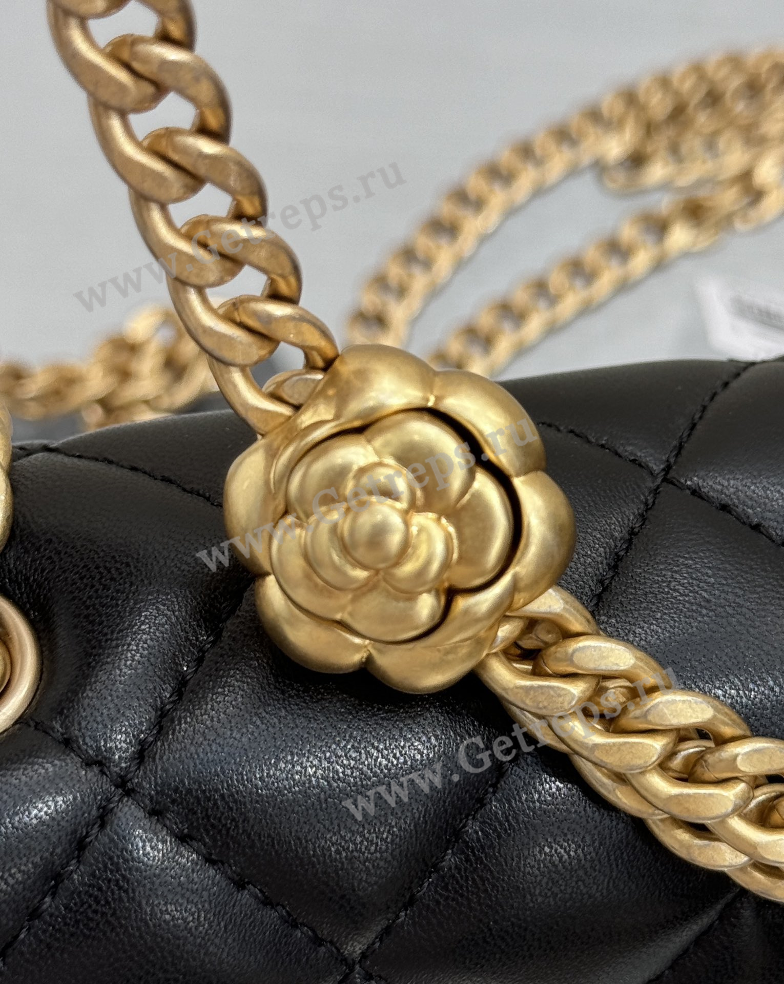 Chanel Classic Flap Bag with Camellia Adjustment Buckle 20cm