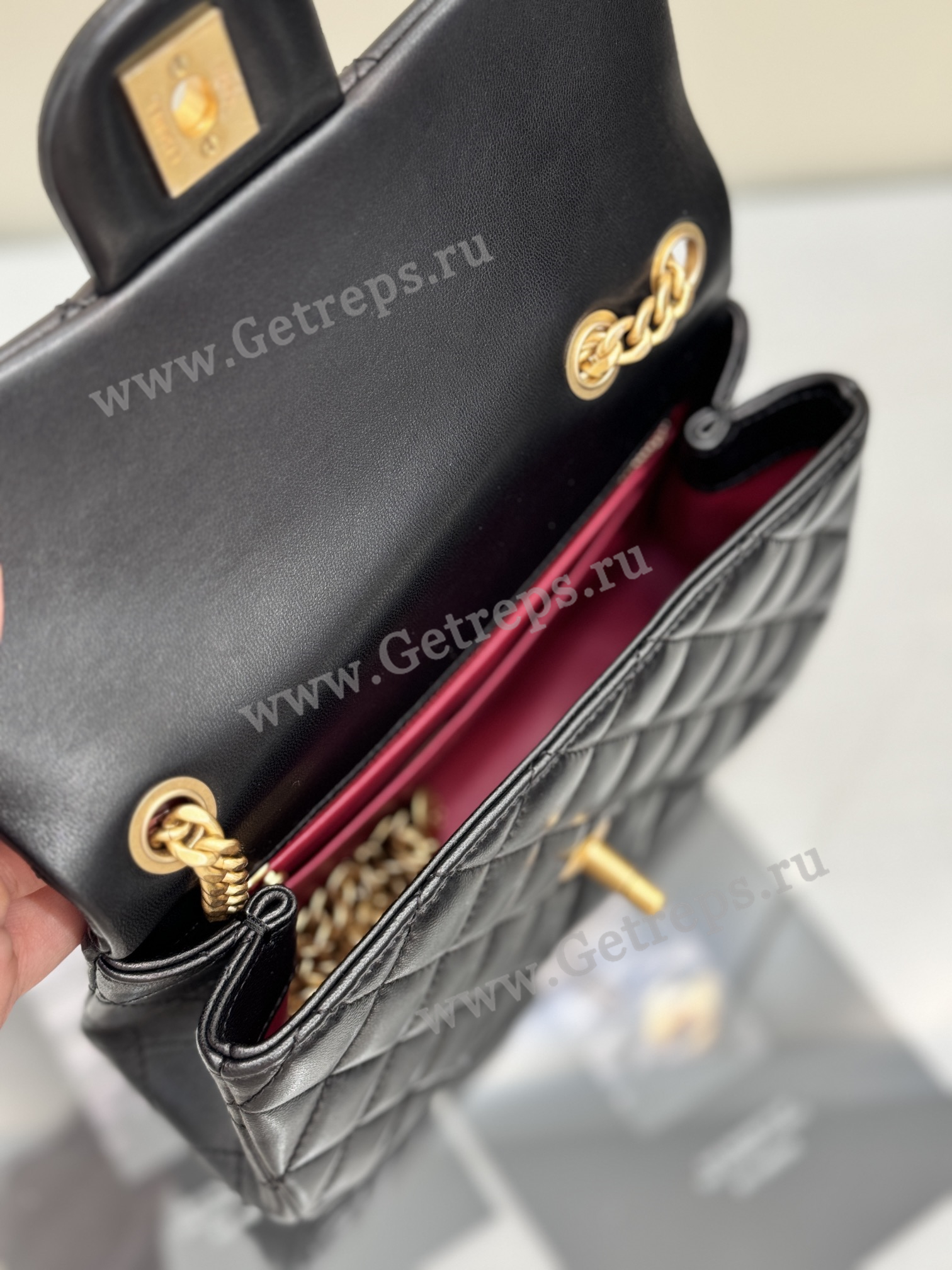 Chanel Classic Flap Bag with Camellia Adjustment Buckle 20cm