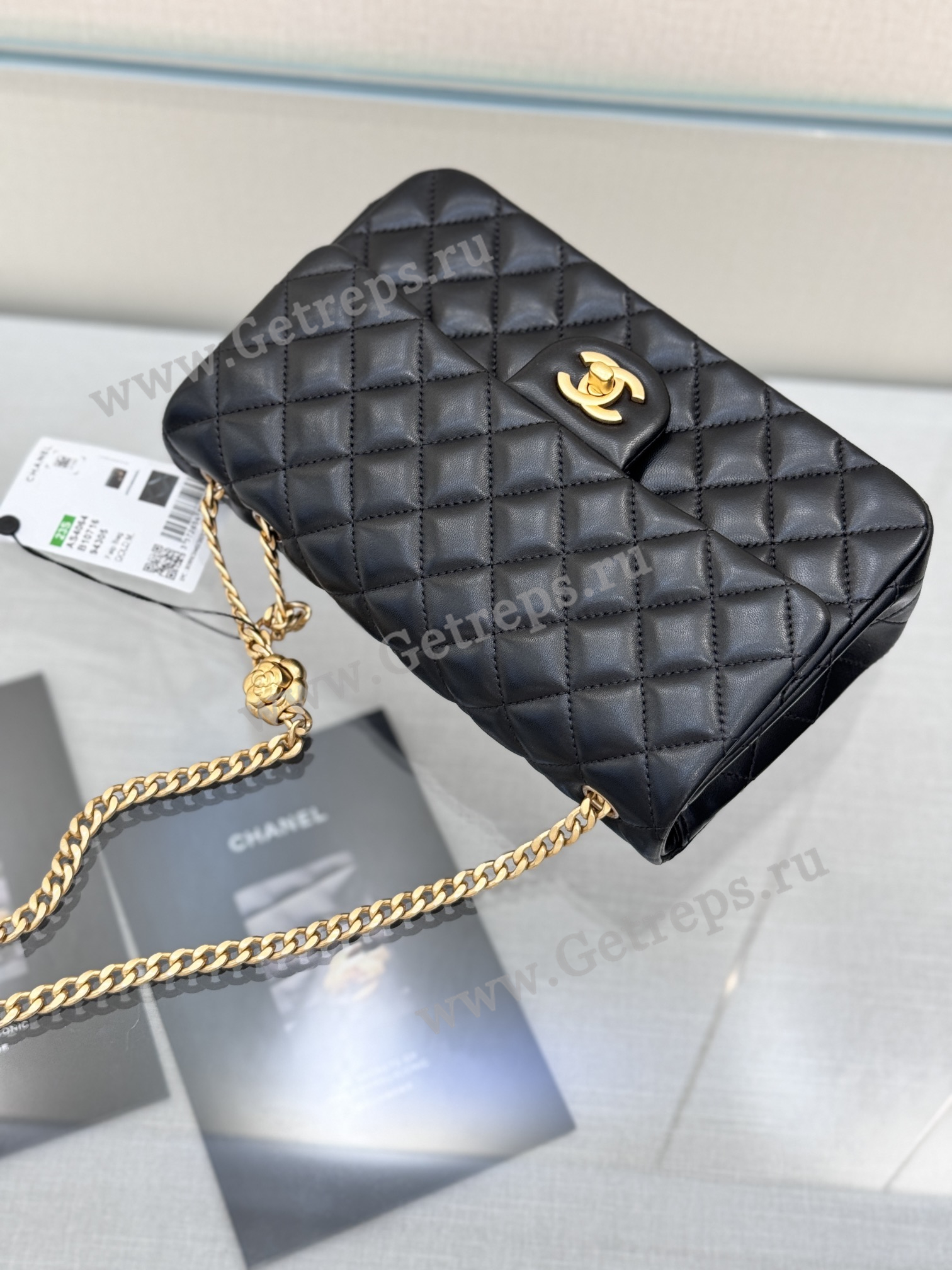 Chanel Classic Flap Bag with Camellia Adjustment Buckle 23.5cm