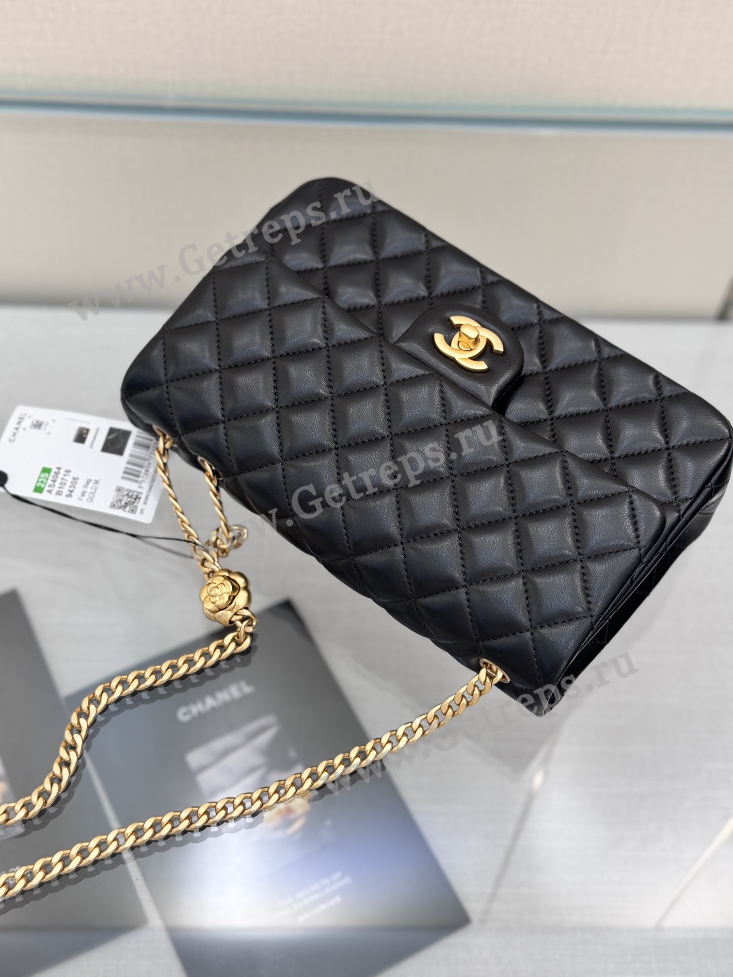 Chanel Classic Flap Bag with Camellia Adjustment Buckle 23.5cm