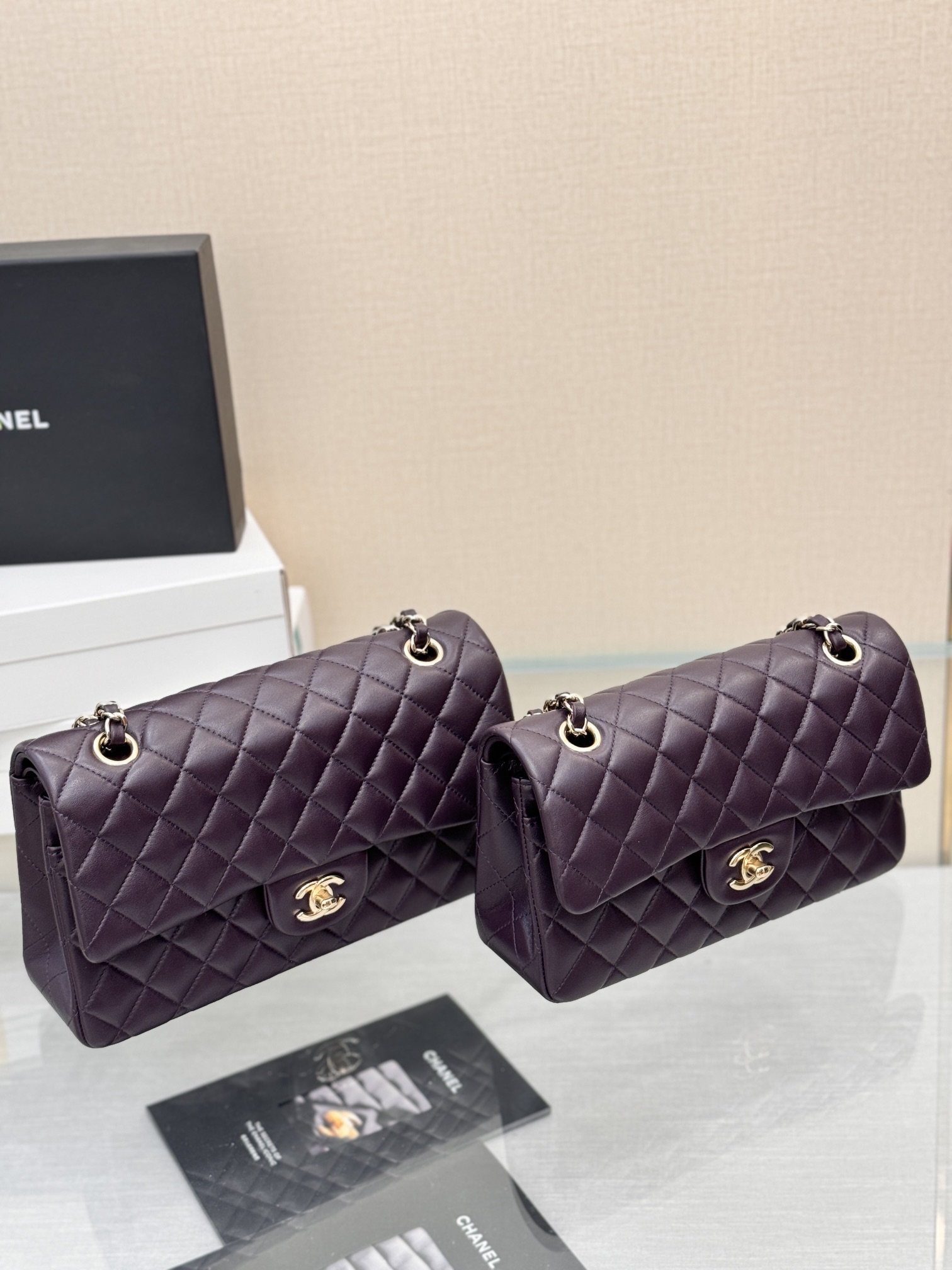 Chanel Classic Flap New Upgraded Version Deep Purple 20cm