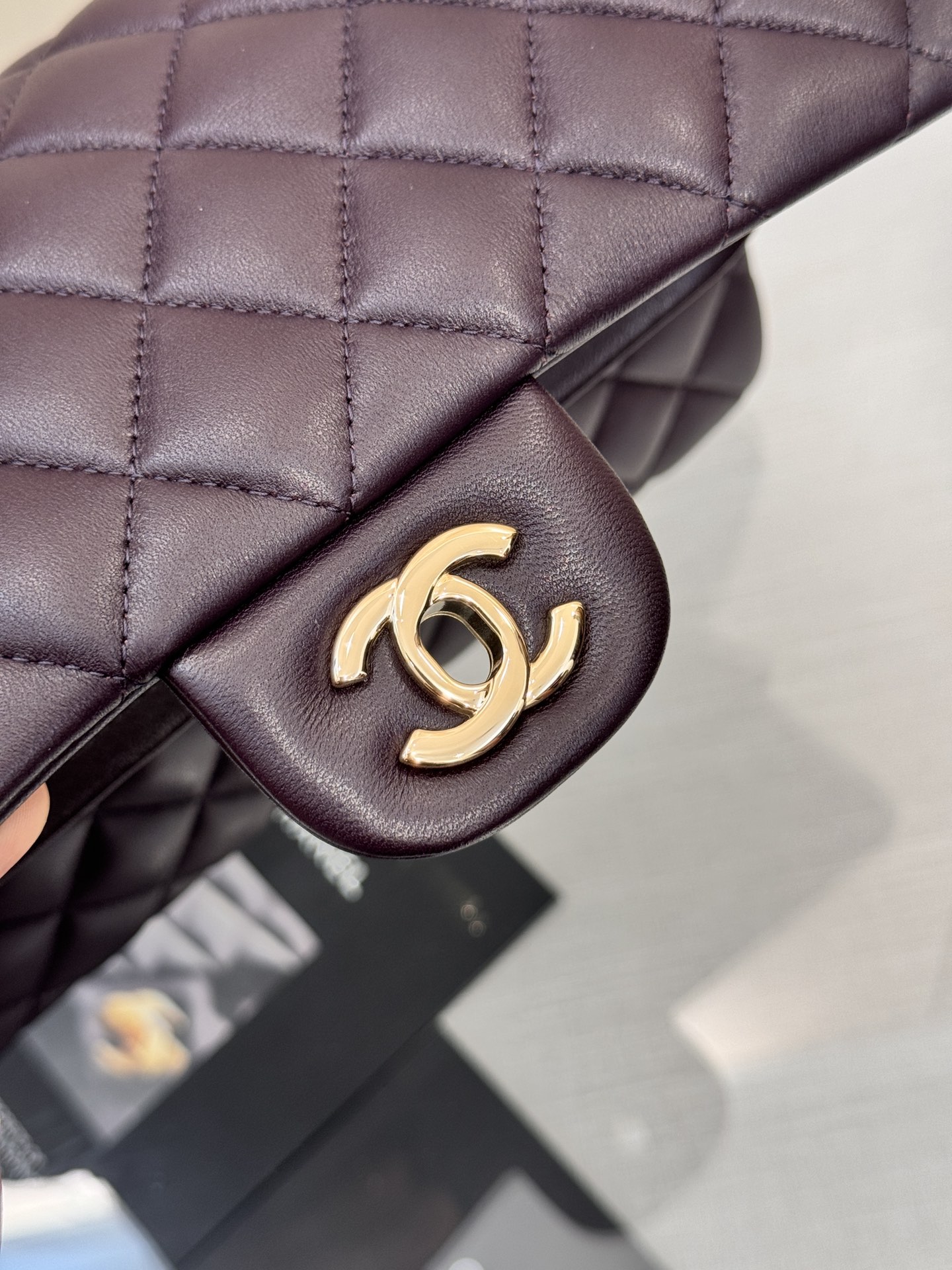 Chanel Classic Flap New Upgraded Version Deep Purple 20cm