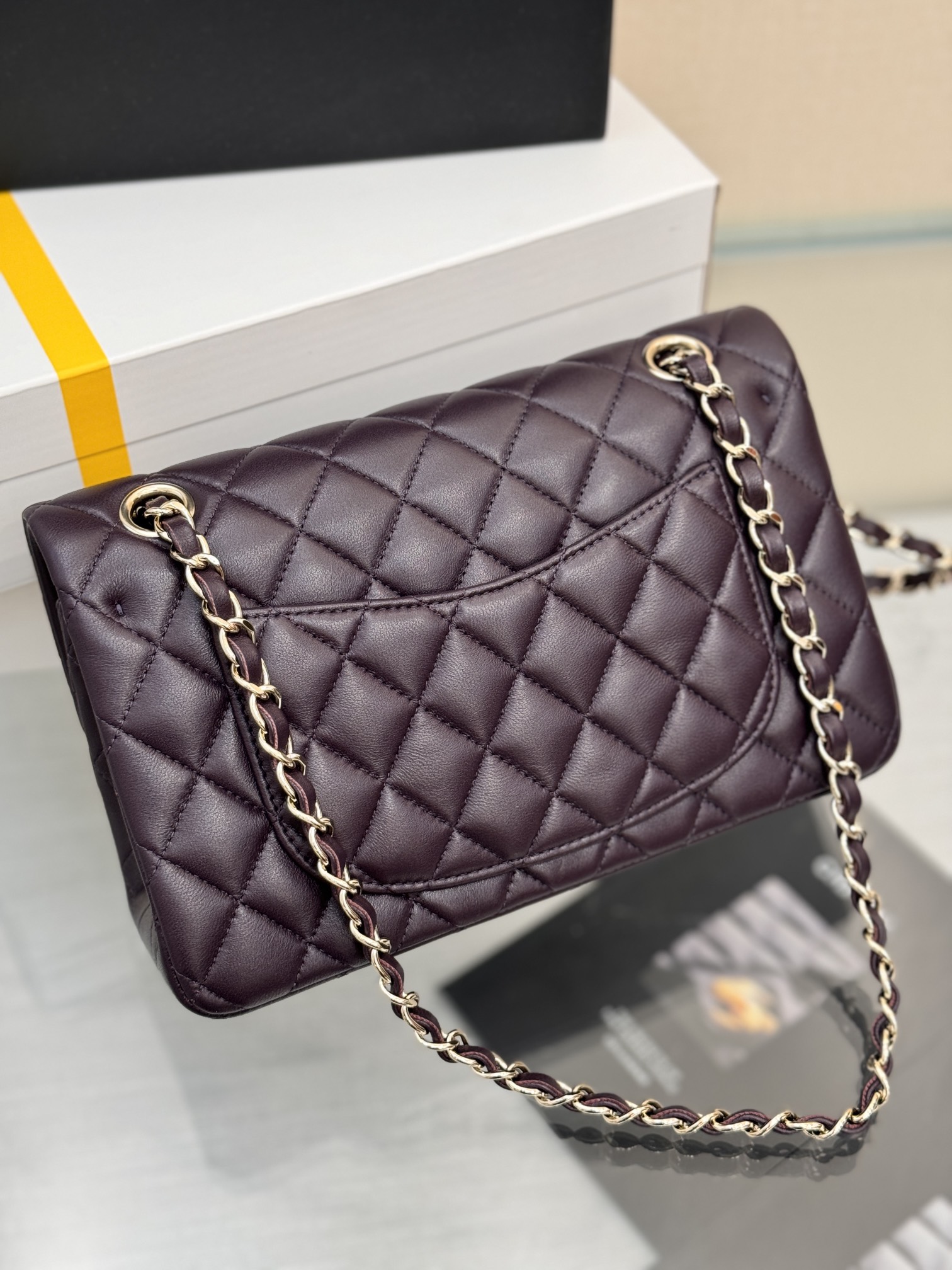 Chanel Classic Flap New Upgraded Version Deep Purple 20cm