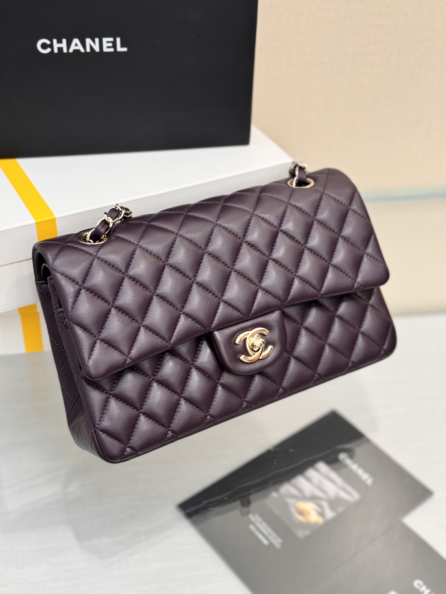 Chanel Classic Flap New Upgraded Version Deep Purple 25cm