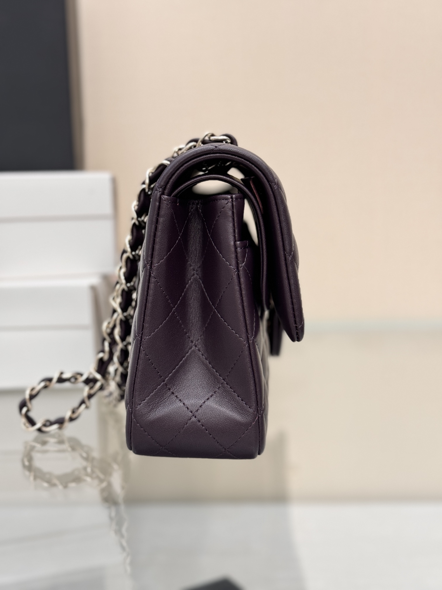 Chanel Classic Flap New Upgraded Version Deep Purple 25cm