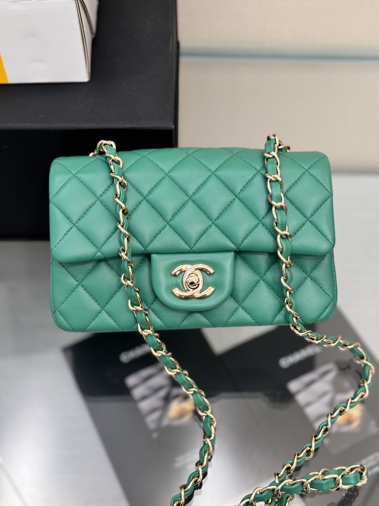 Chanel Classic Flap New Upgraded Version Green 20cm