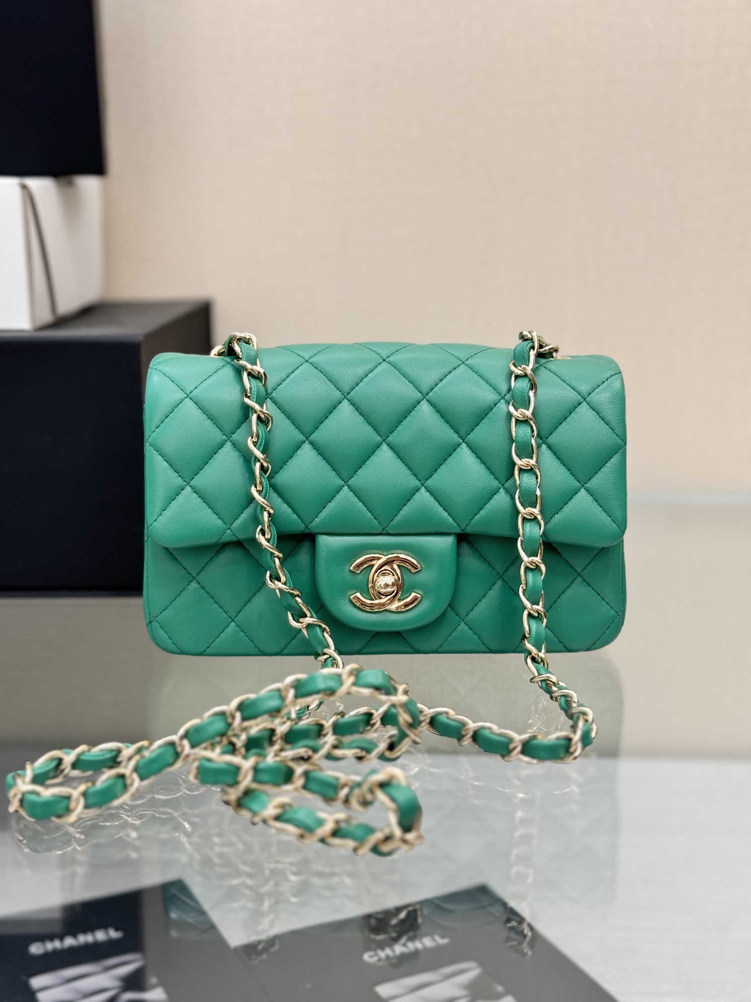 Chanel Classic Flap New Upgraded Version Green 20cm