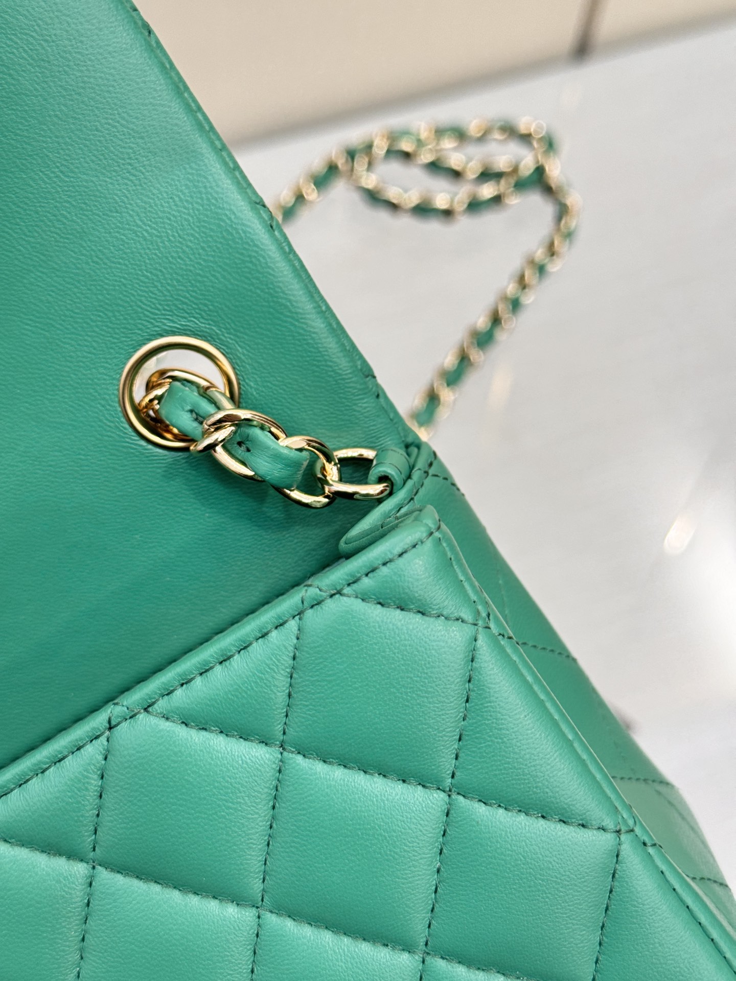 Chanel Classic Flap New Upgraded Version Green 20cm