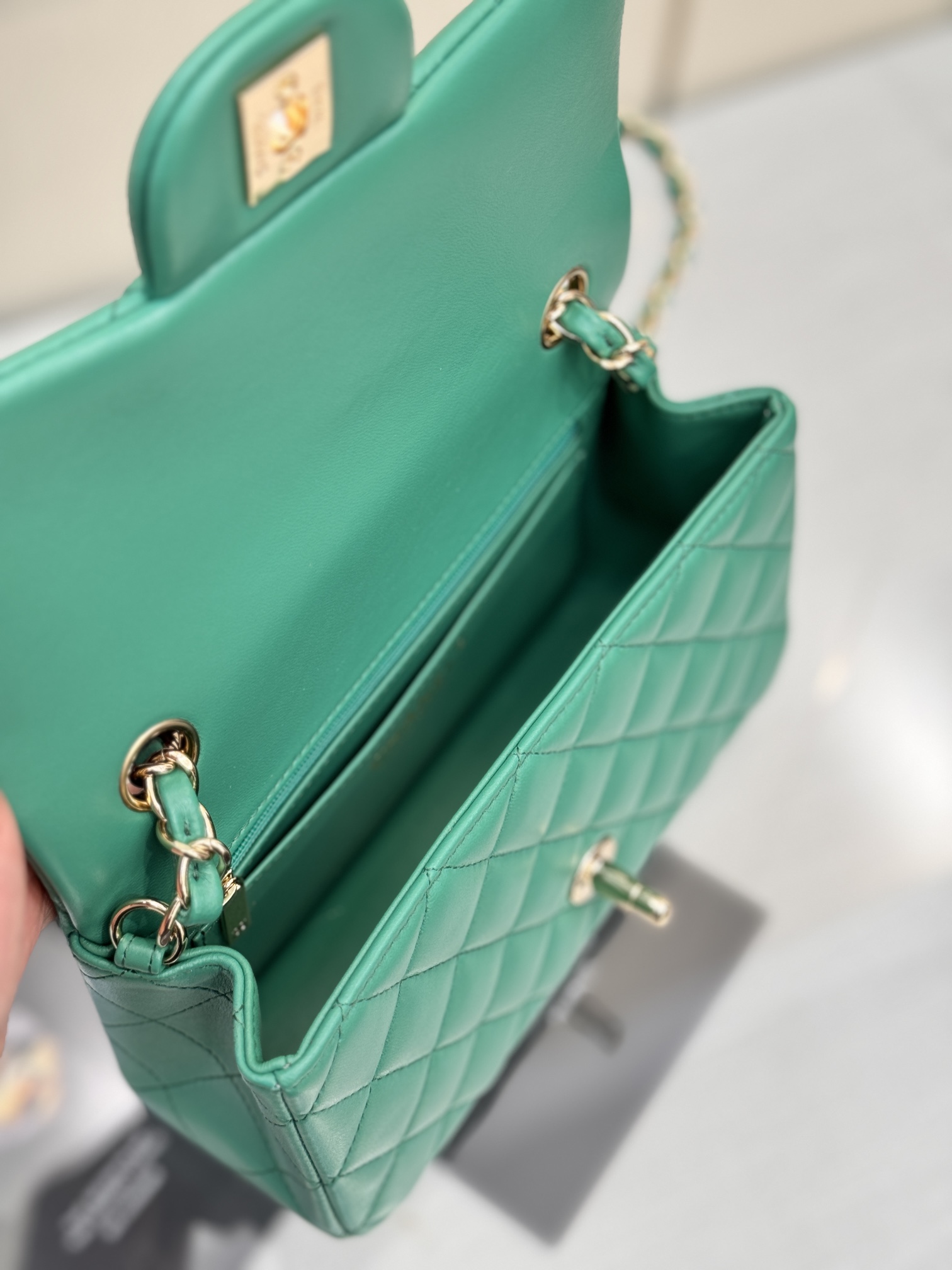 Chanel Classic Flap New Upgraded Version Green 20cm