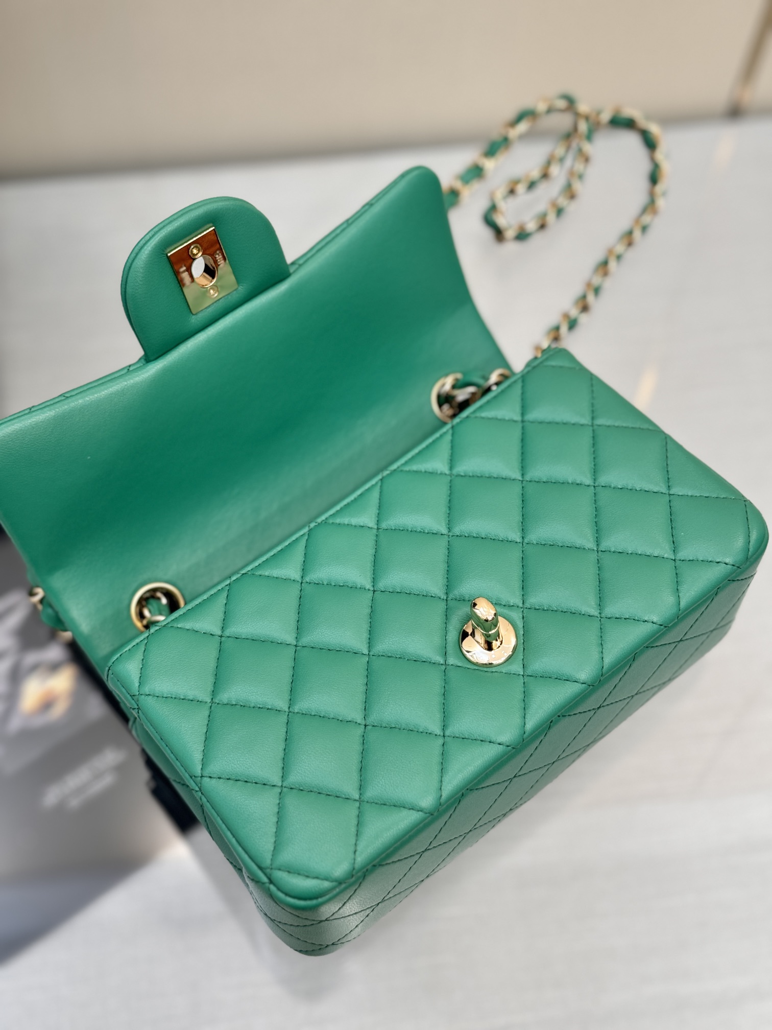 Chanel Classic Flap New Upgraded Version Green 20cm