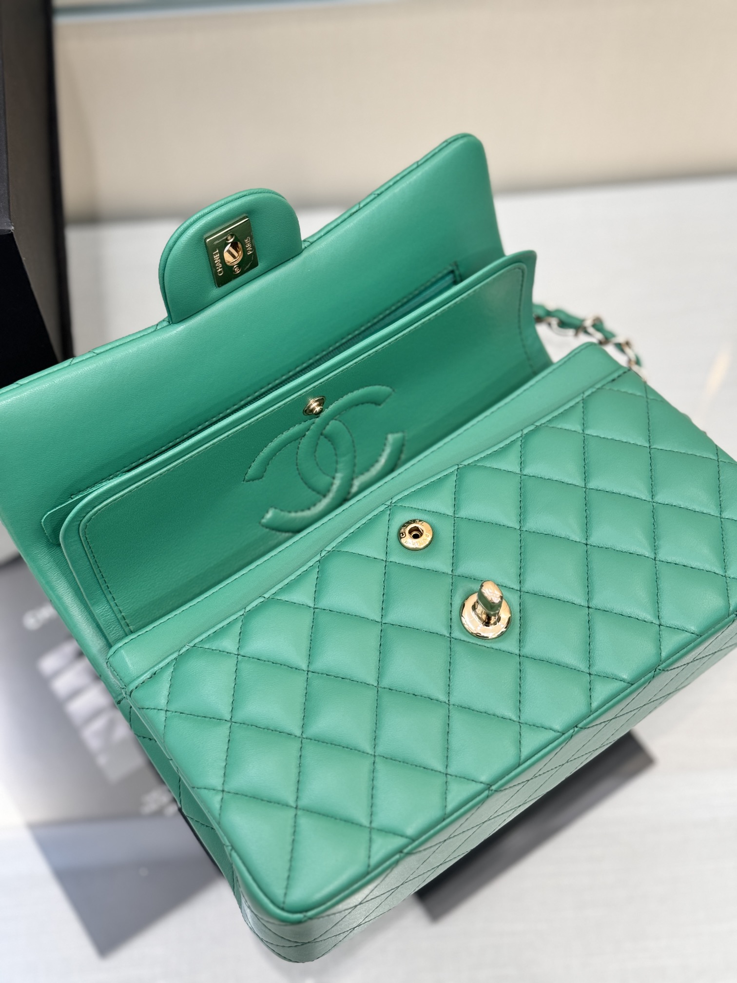 Chanel Classic Flap New Upgraded Version Green 23cm