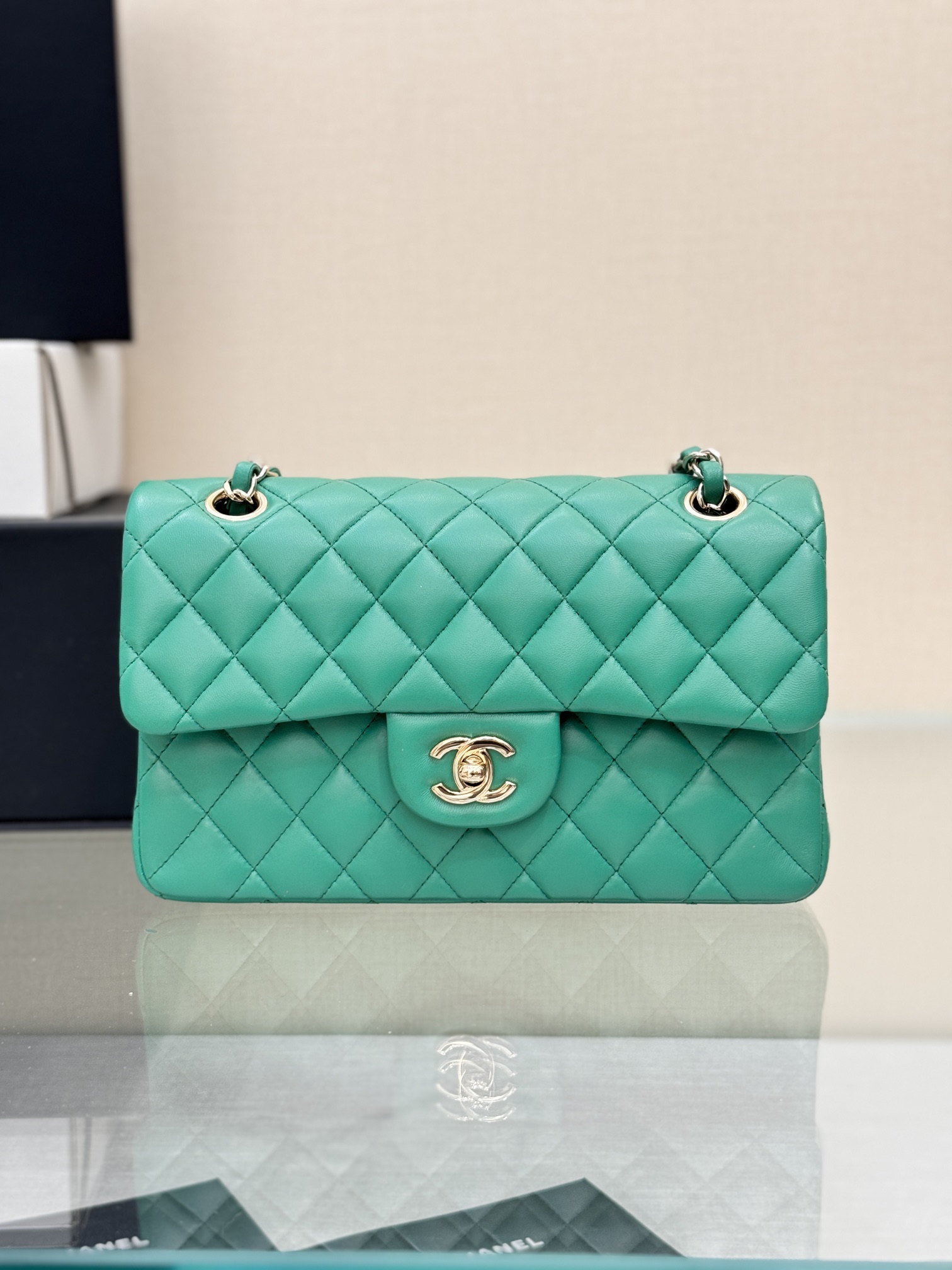 Chanel Classic Flap New Upgraded Version Green 23cm