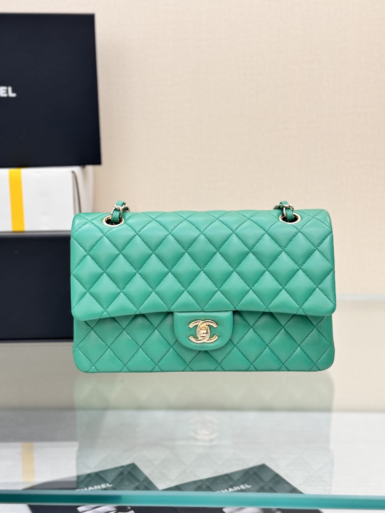 Chanel Classic Flap New Upgraded Version Green 25cm