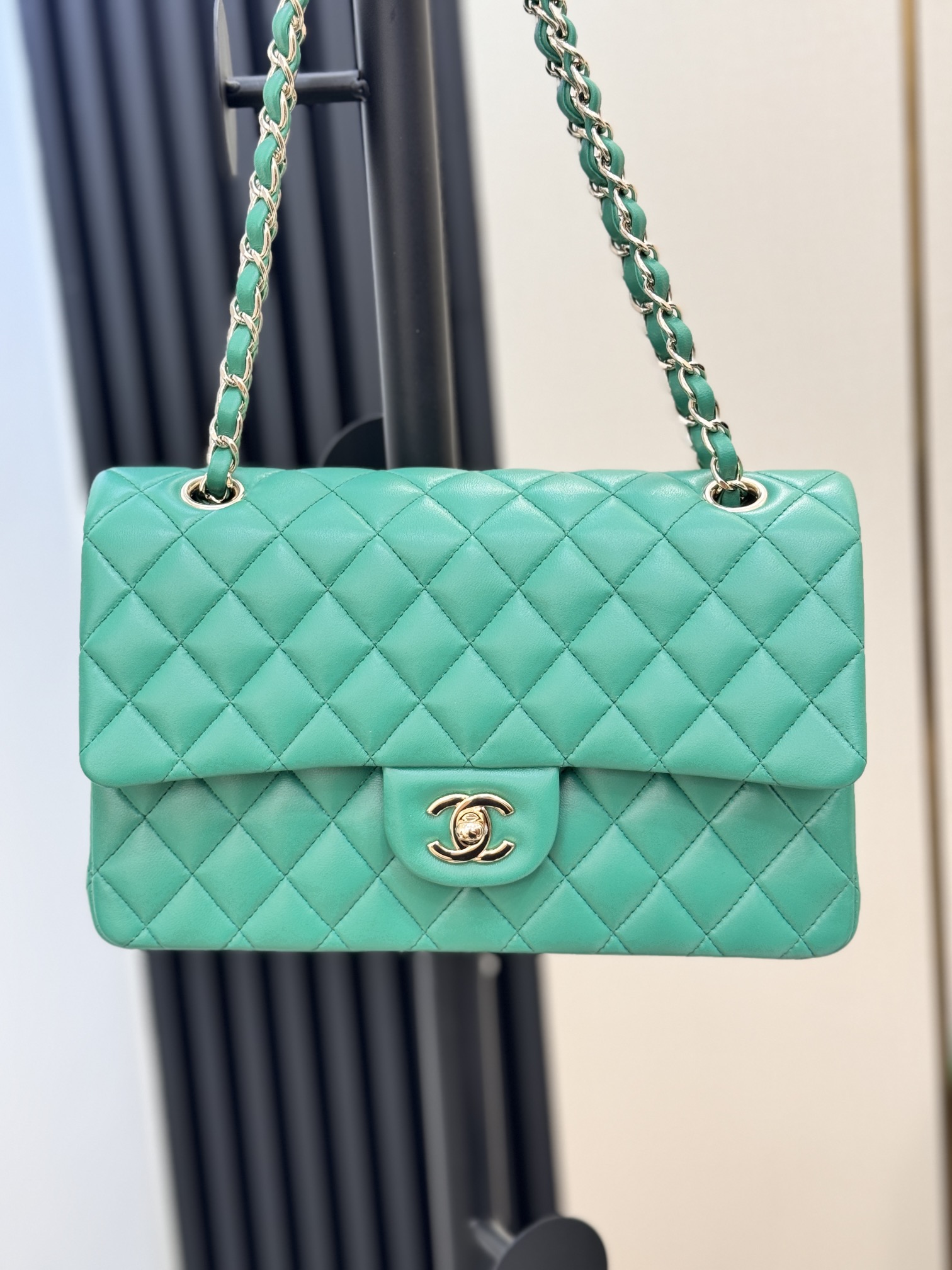 Chanel Classic Flap New Upgraded Version Green 25cm