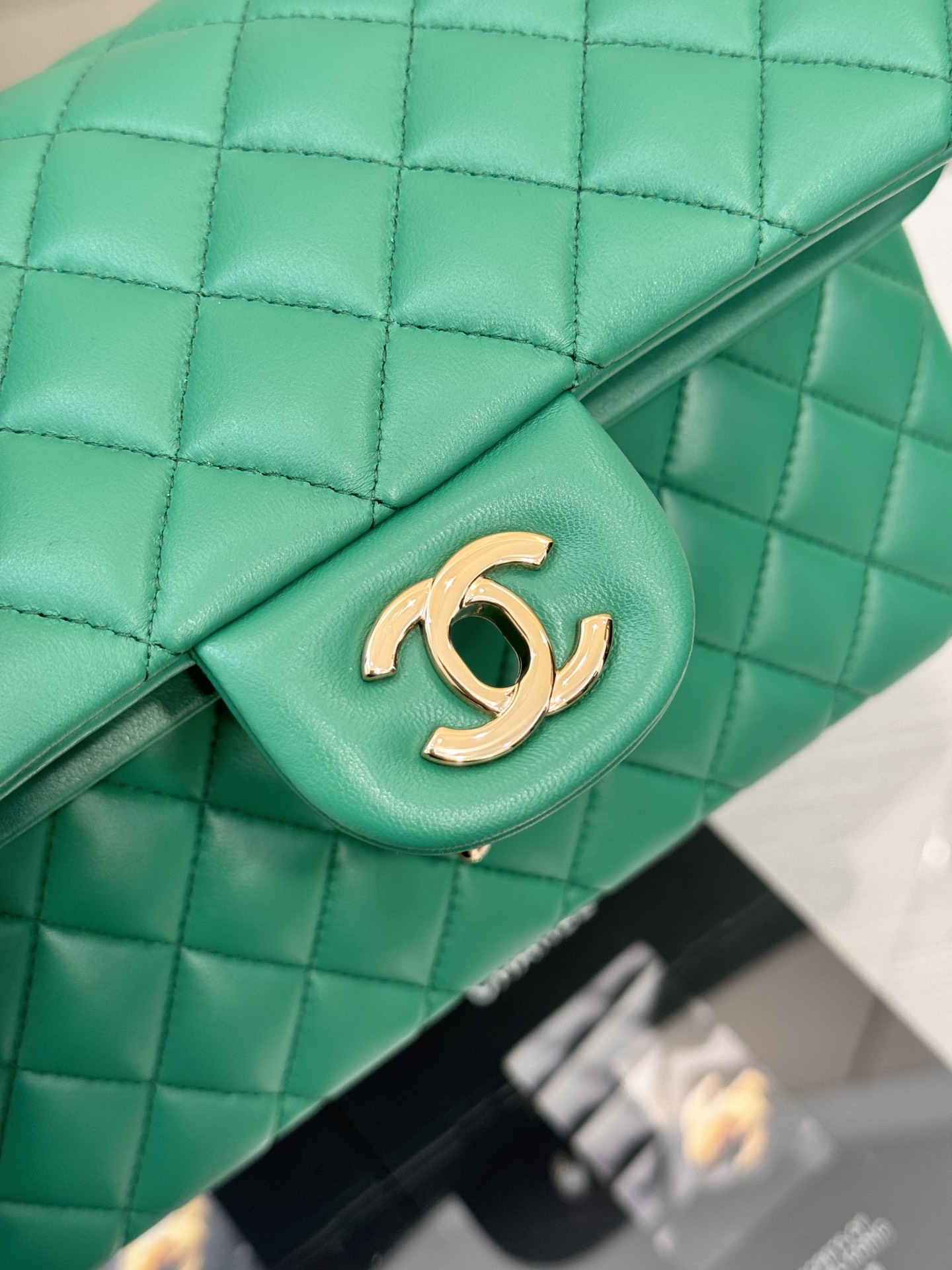 Chanel Classic Flap New Upgraded Version Green 25cm