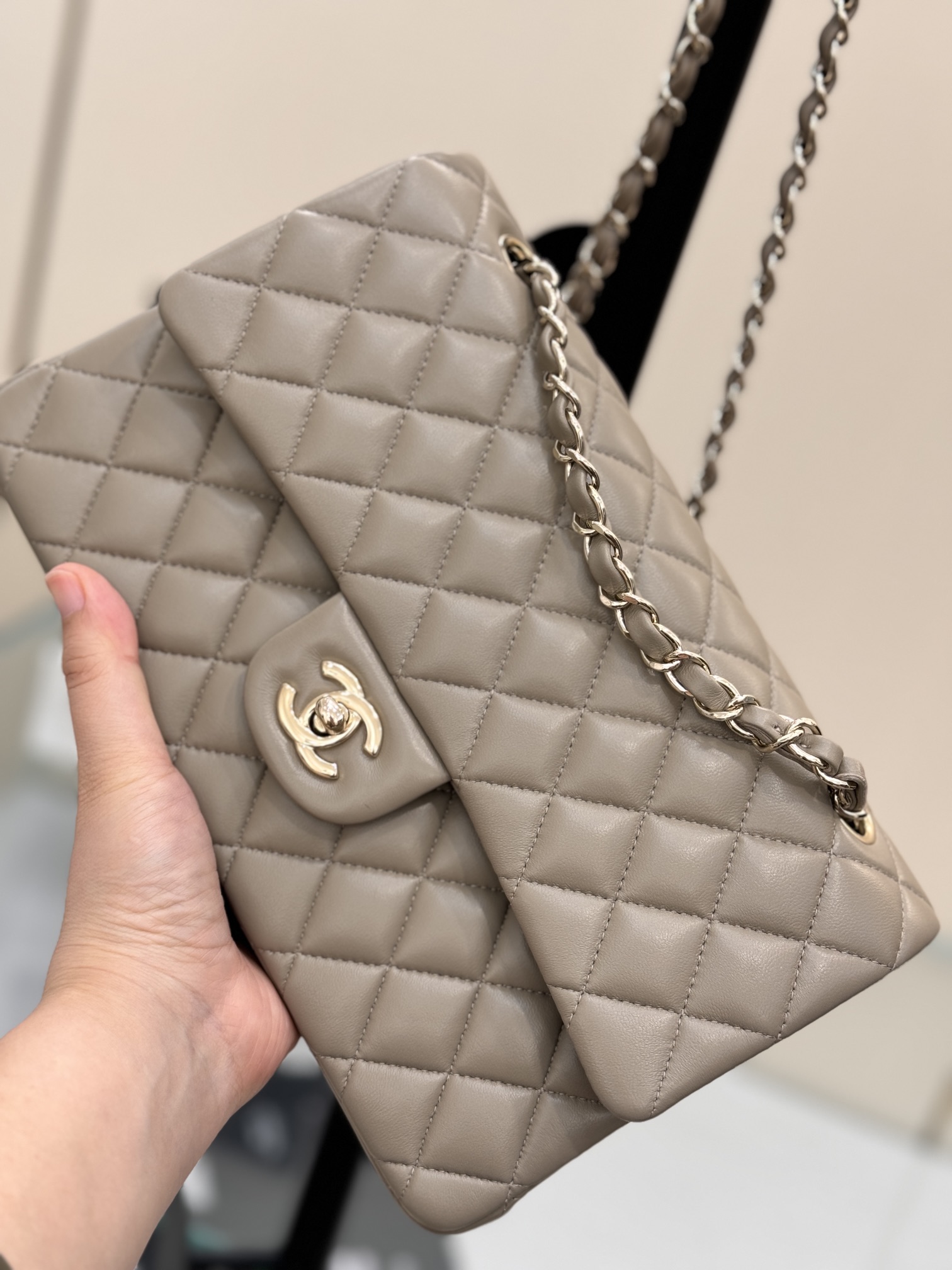 Chanel Classic Flap New Upgraded Version Grey 25cm