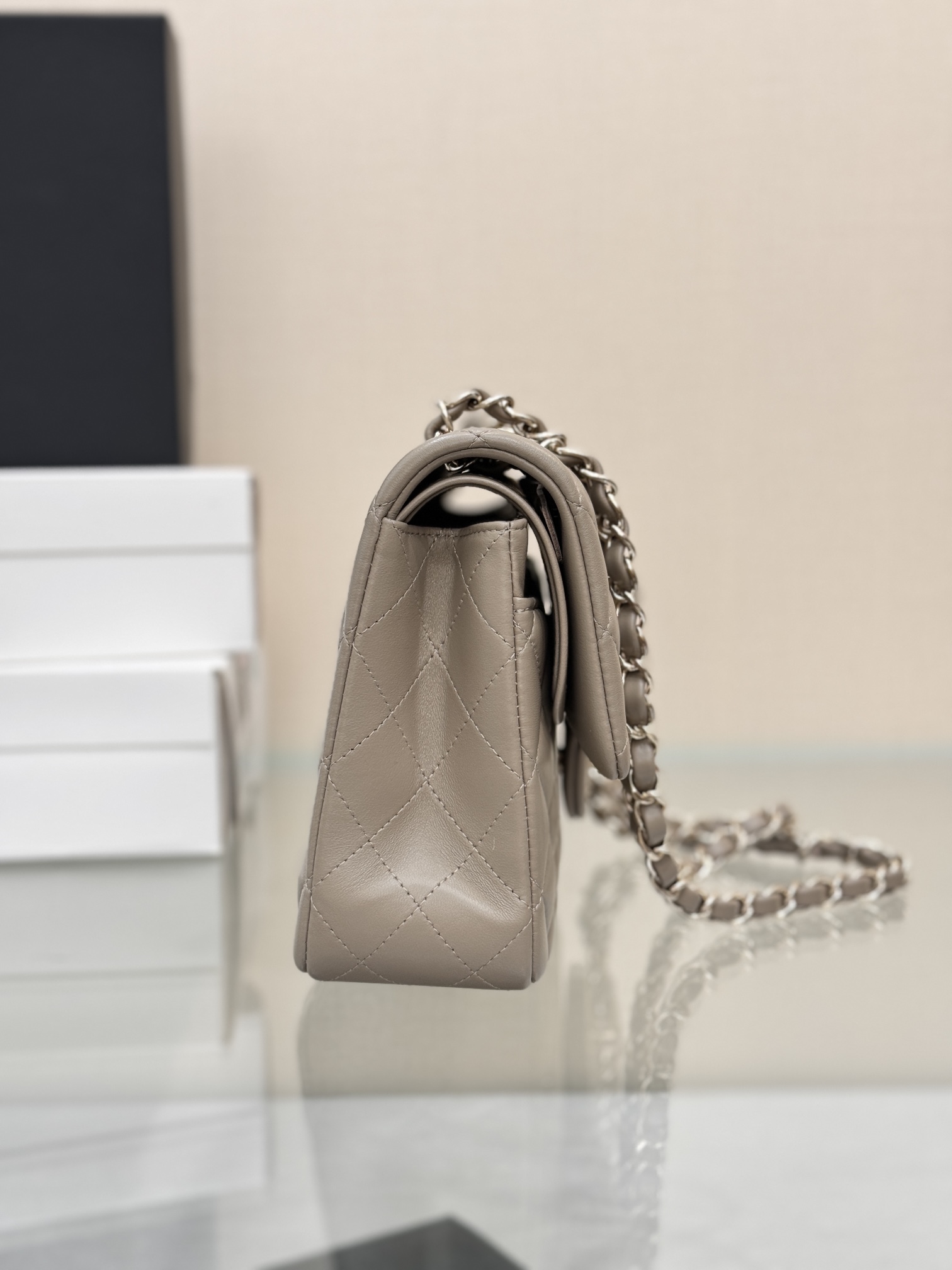 Chanel Classic Flap New Upgraded Version Grey 25cm