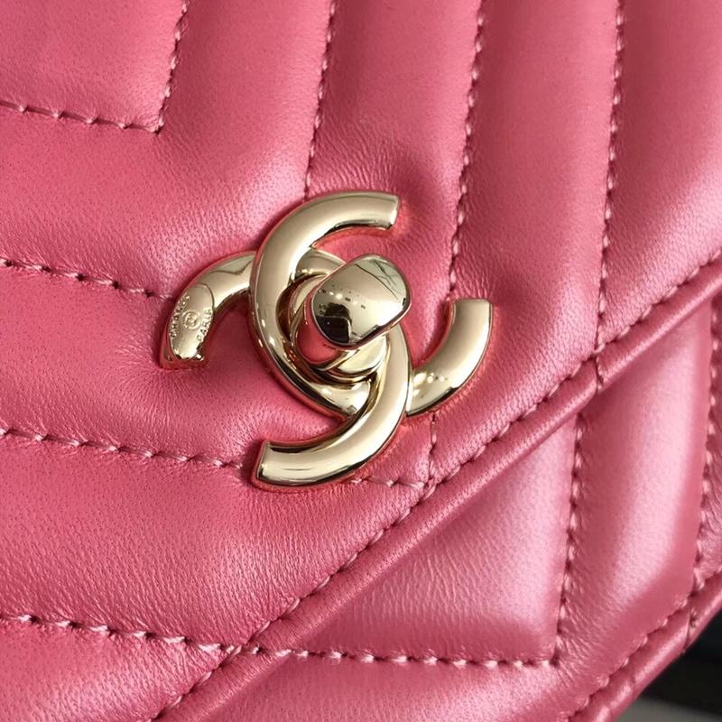 Chanel Classic Wallet On Chain Lambskin Gold Tone Metal Rose