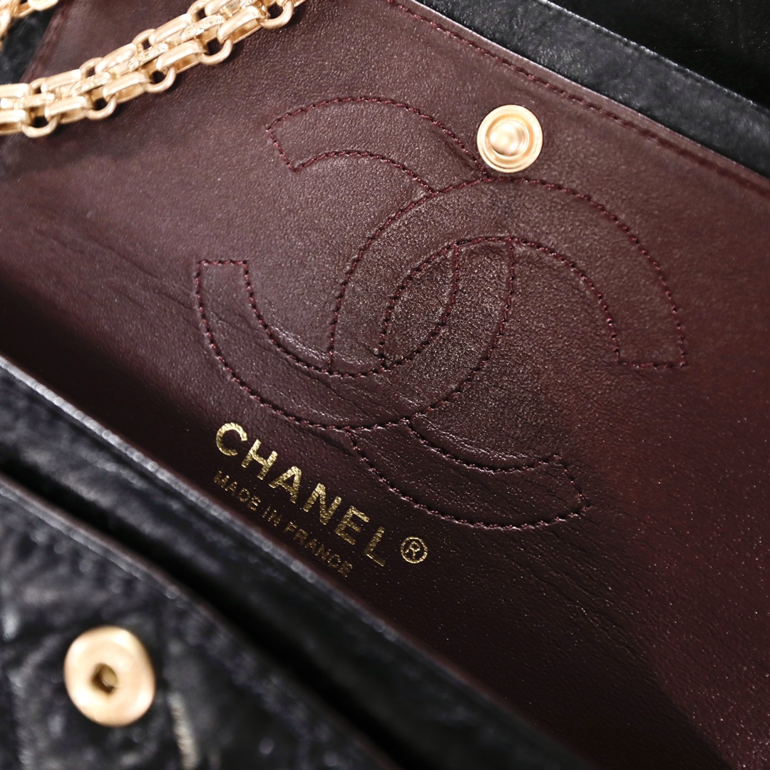 Chanel Classics 2.55 Handbag Aged Calfskin Gold Metal 20cm