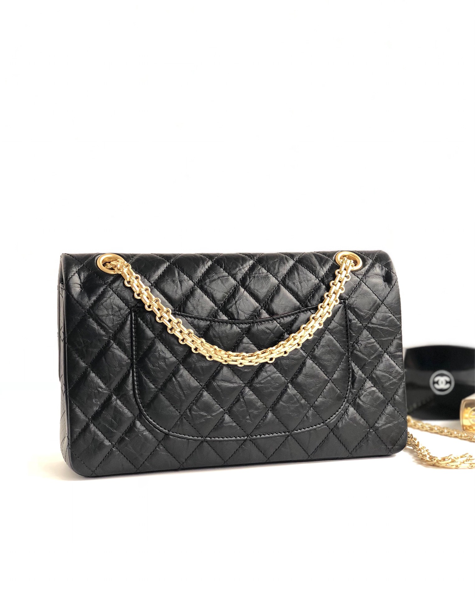 Chanel Classics 2.55 Handbag Aged Calfskin Gold Metal 25cm