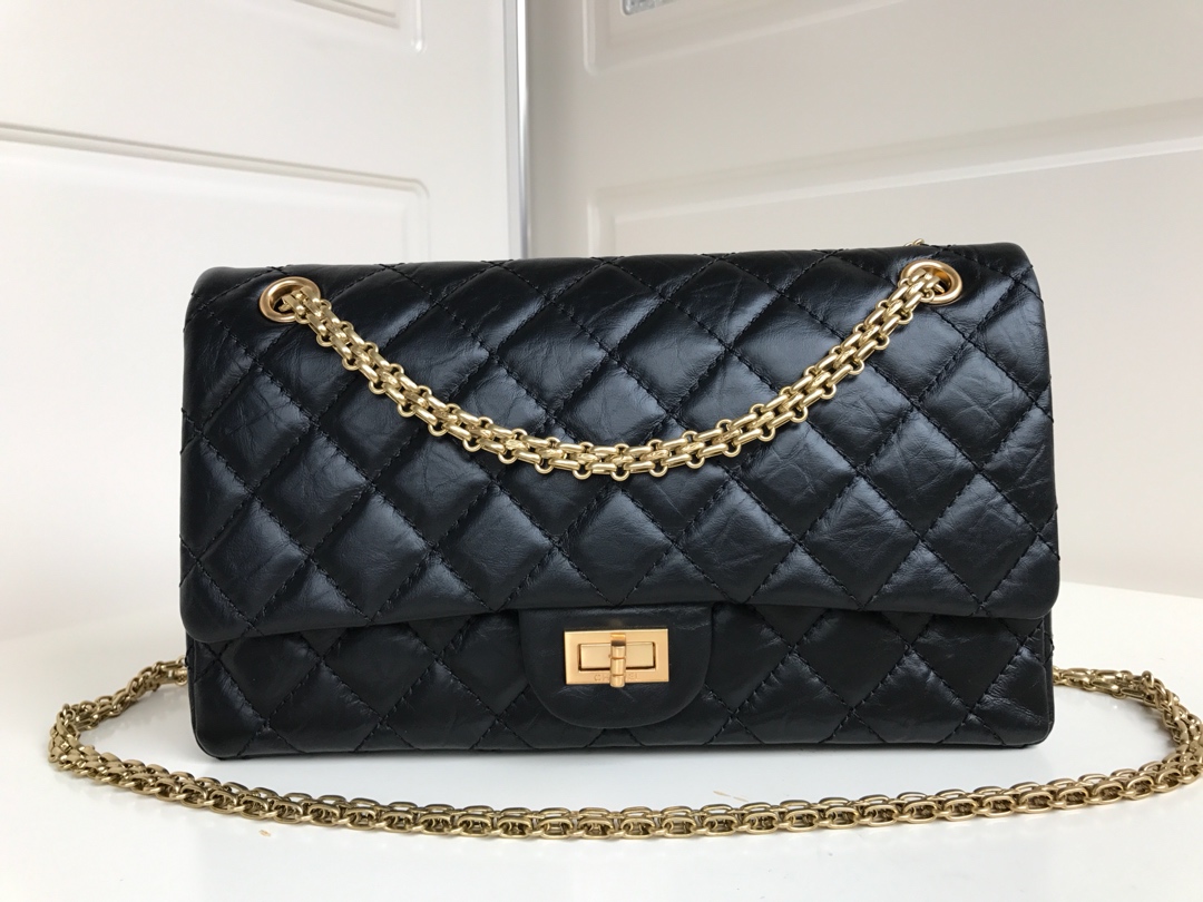 Chanel Classics 2.55 Handbag Aged Calfskin Gold Metal 31cm