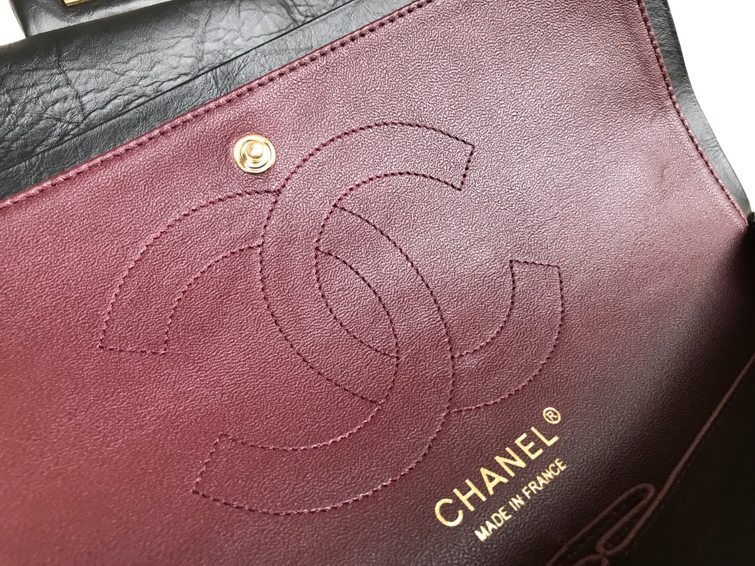 Chanel Classics 2.55 Handbag Aged Calfskin Gold Metal 31cm