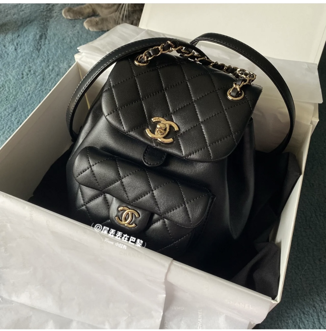 Chanel Duma Backpack Calfskin Black