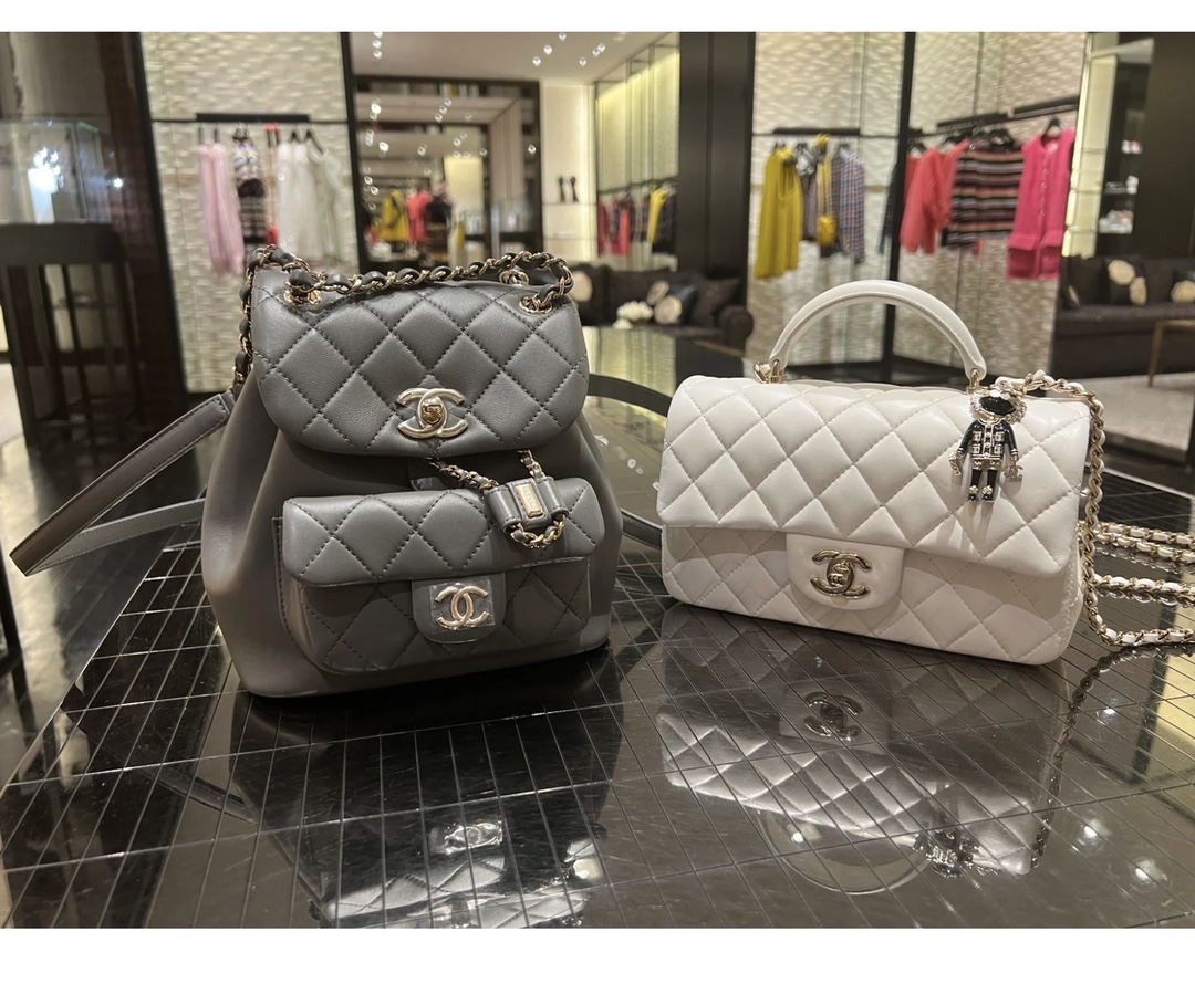 Chanel Duma Backpack Calfskin Gray